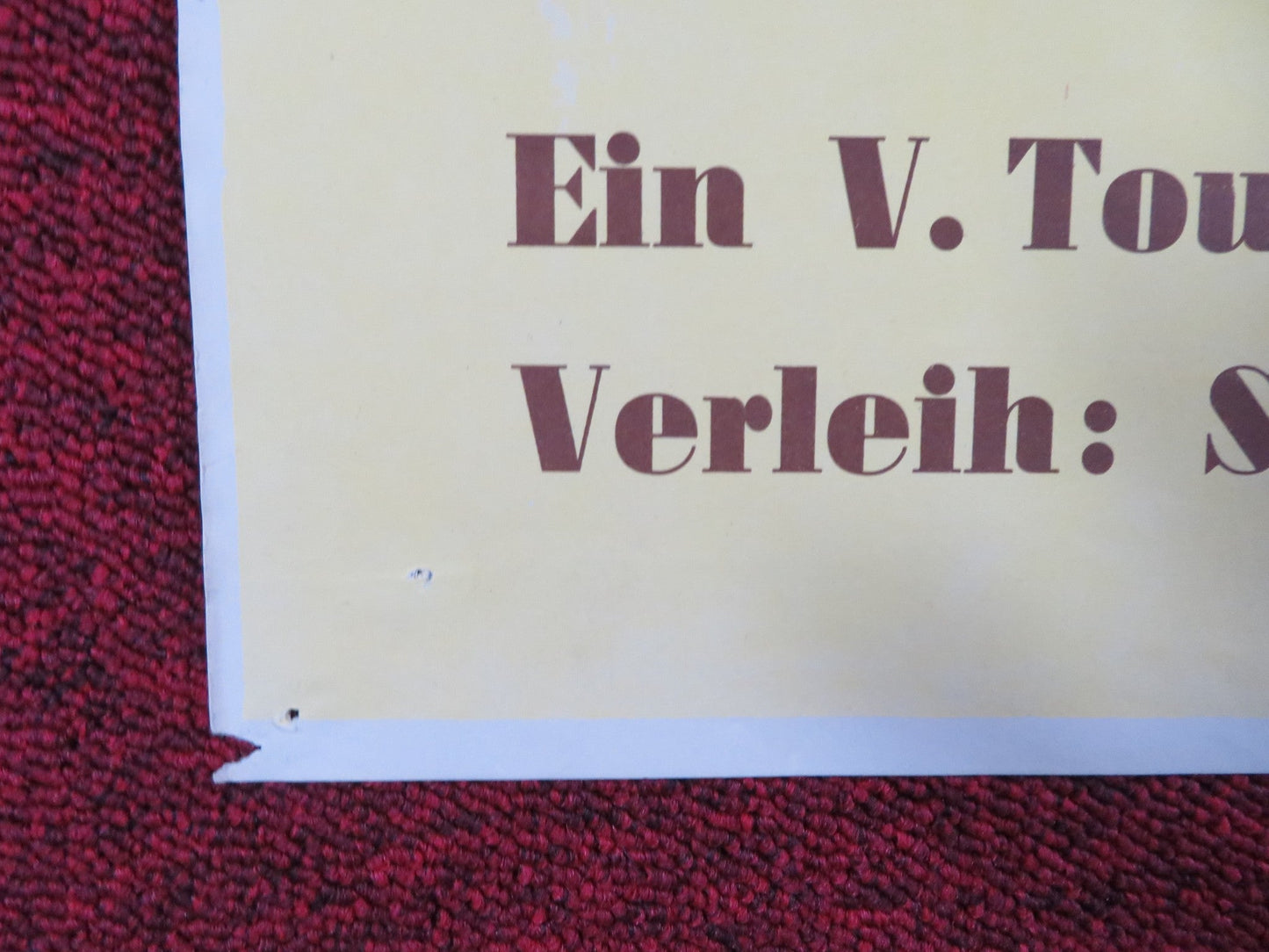 THE BLUE STRAW HAT GERMAN A1 POSTER FOLDED MARGOT HIELSCHER KARL SCHONBOCK Rendezvous Cinema Movie posters