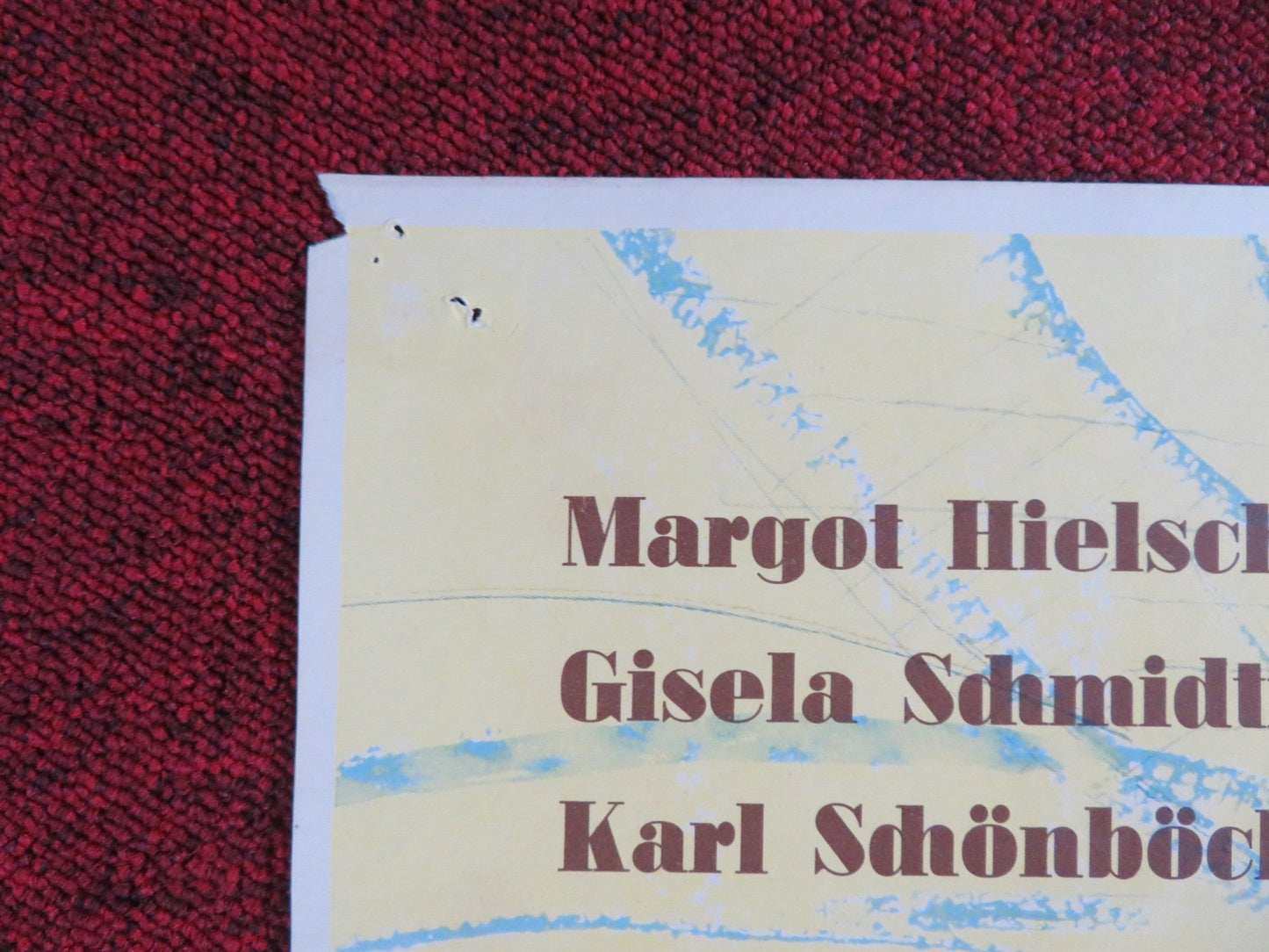 THE BLUE STRAW HAT GERMAN A1 POSTER FOLDED MARGOT HIELSCHER KARL SCHONBOCK Rendezvous Cinema Movie posters