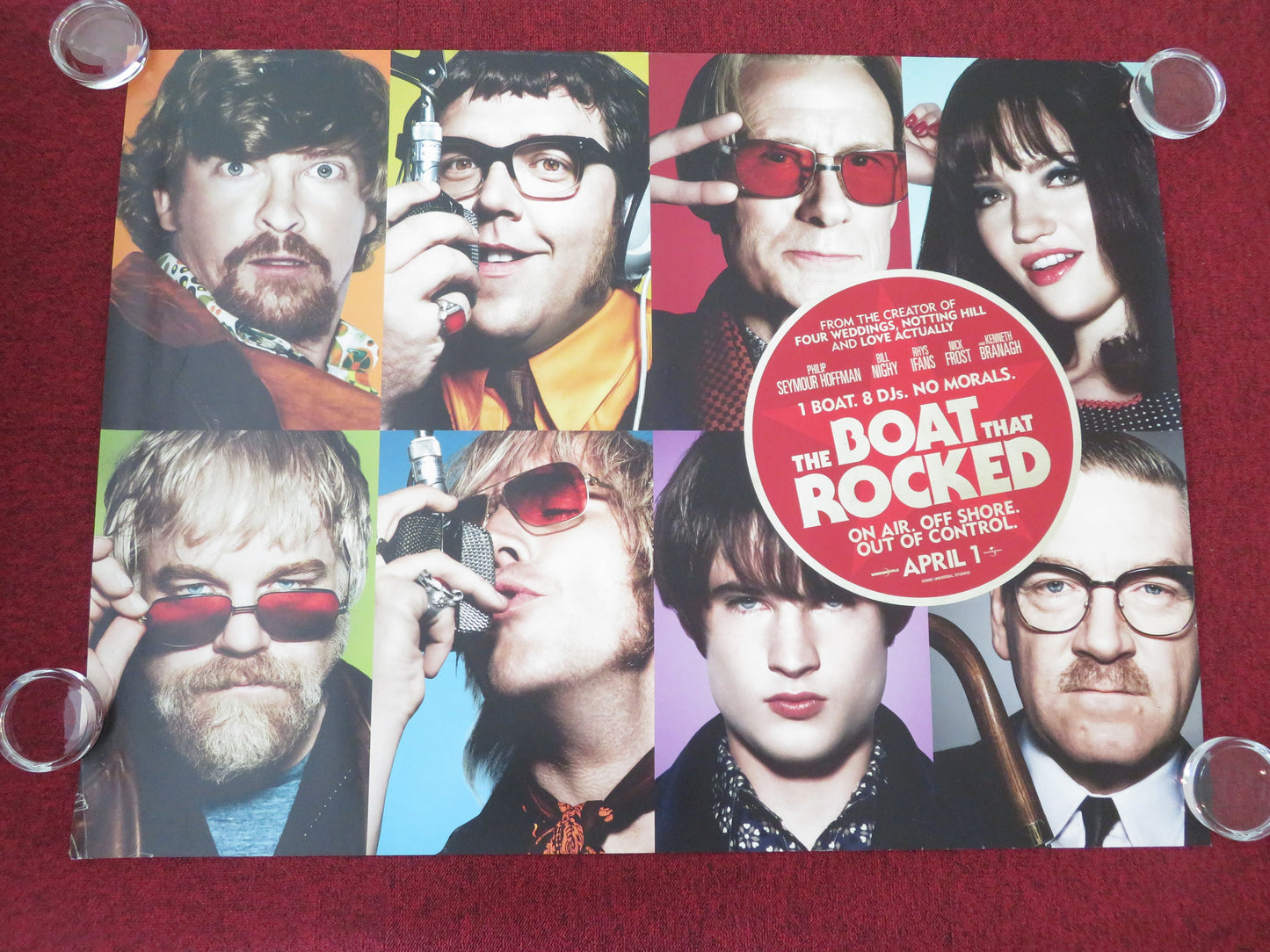 The Boat That Rocked - B UK Quad Rolled Poster Bill Nighy Rhys Ifans 2009 Movie posters