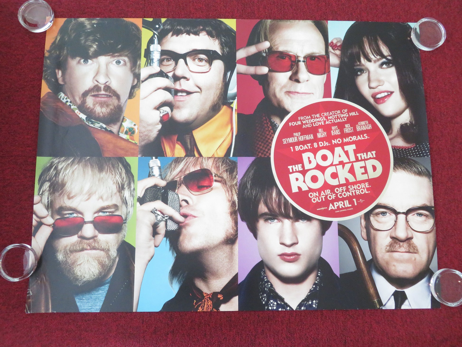 The Boat That Rocked - B UK Quad Rolled Poster Bill Nighy Rhys Ifans 2009 Movie posters
