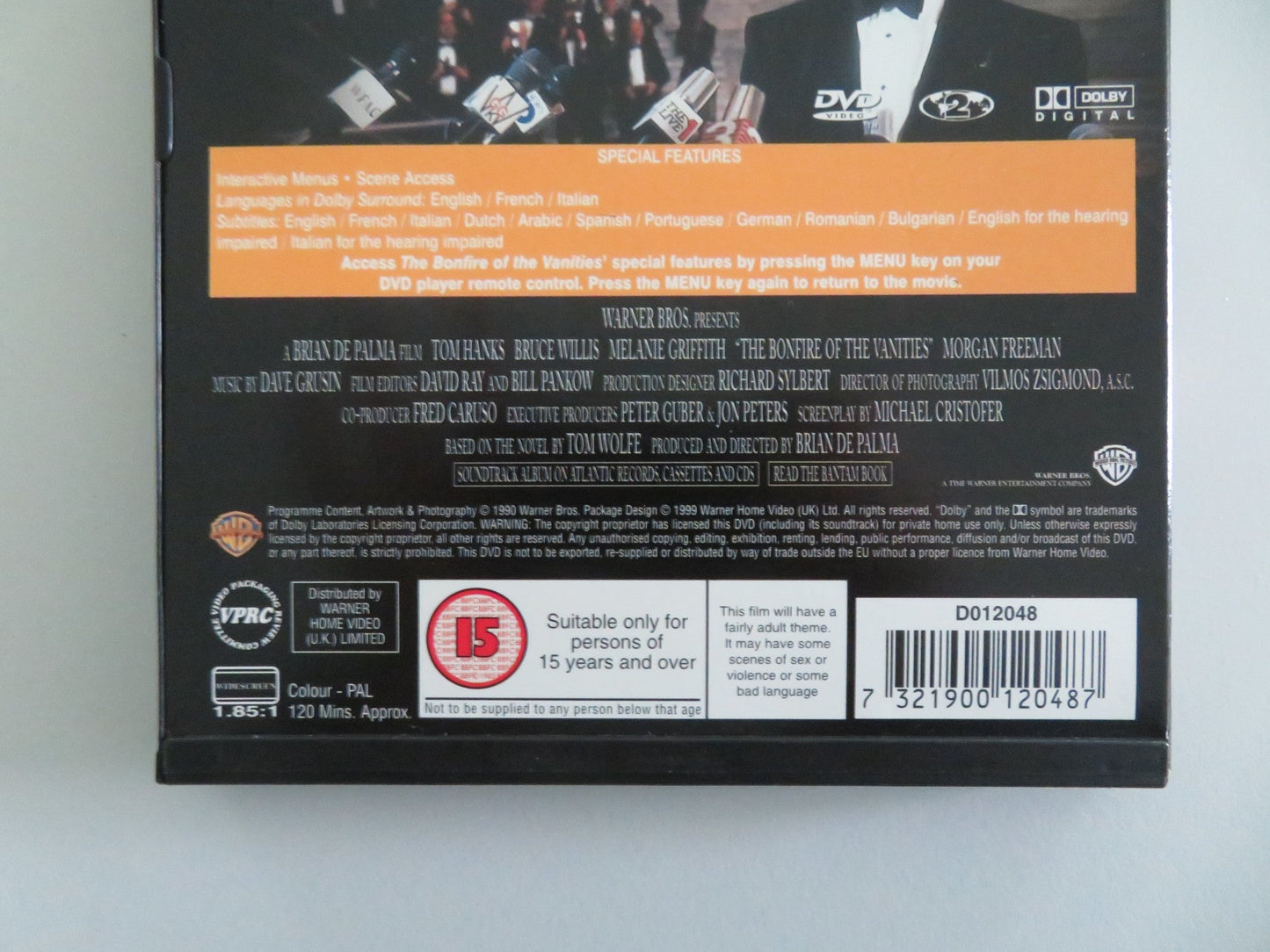 The Bonfire of the Vanities (DVD) Tom Hanks Bruce Willis 1990 Region 2 Movie posters