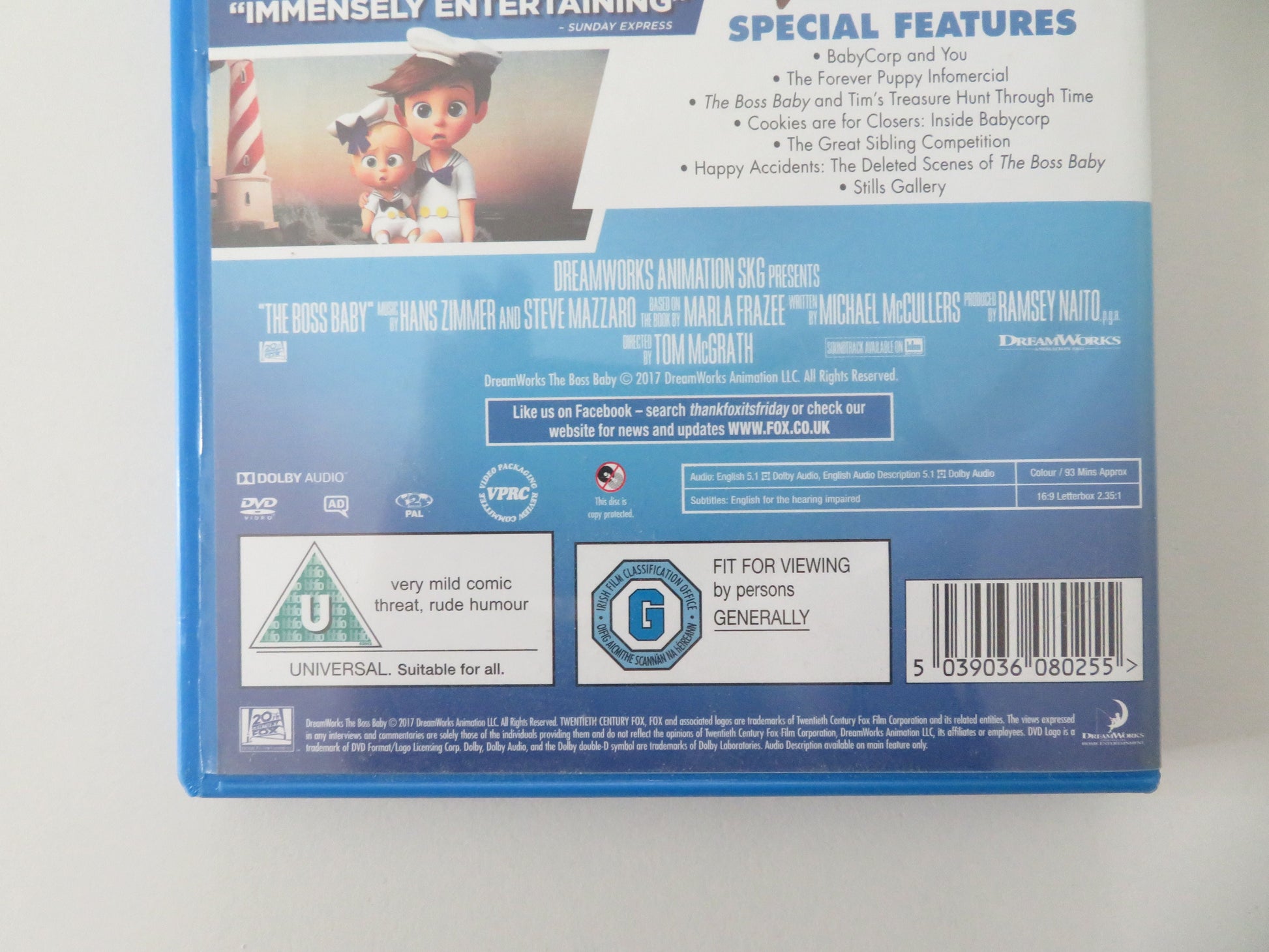 The Boss Baby (DVD) Alec Baldwin Steve Buscemi Jimmy Kimmel 2017 Region 2 Movie posters