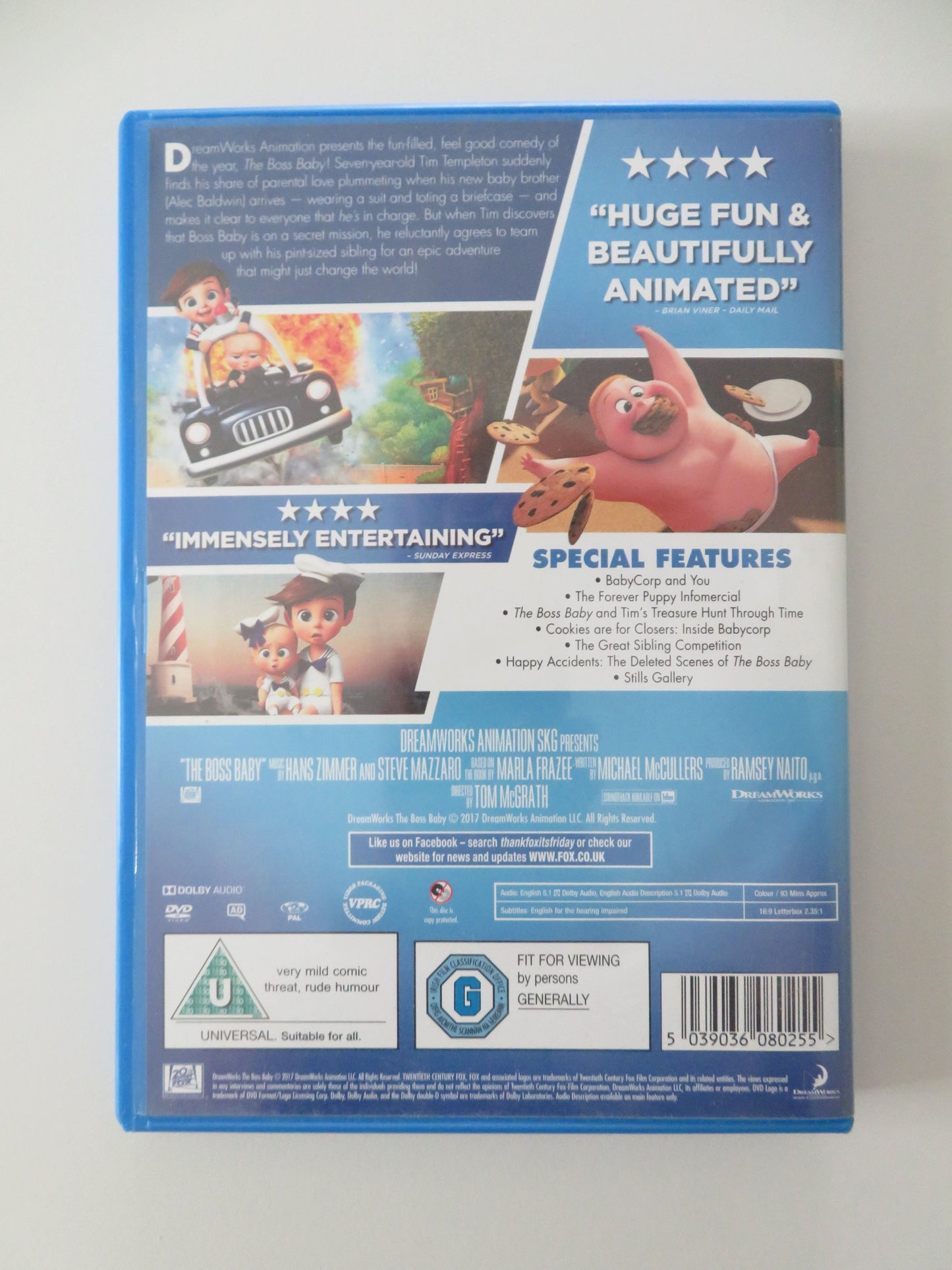 The Boss Baby (DVD) Alec Baldwin Steve Buscemi Jimmy Kimmel 2017 Region 2 Movie posters