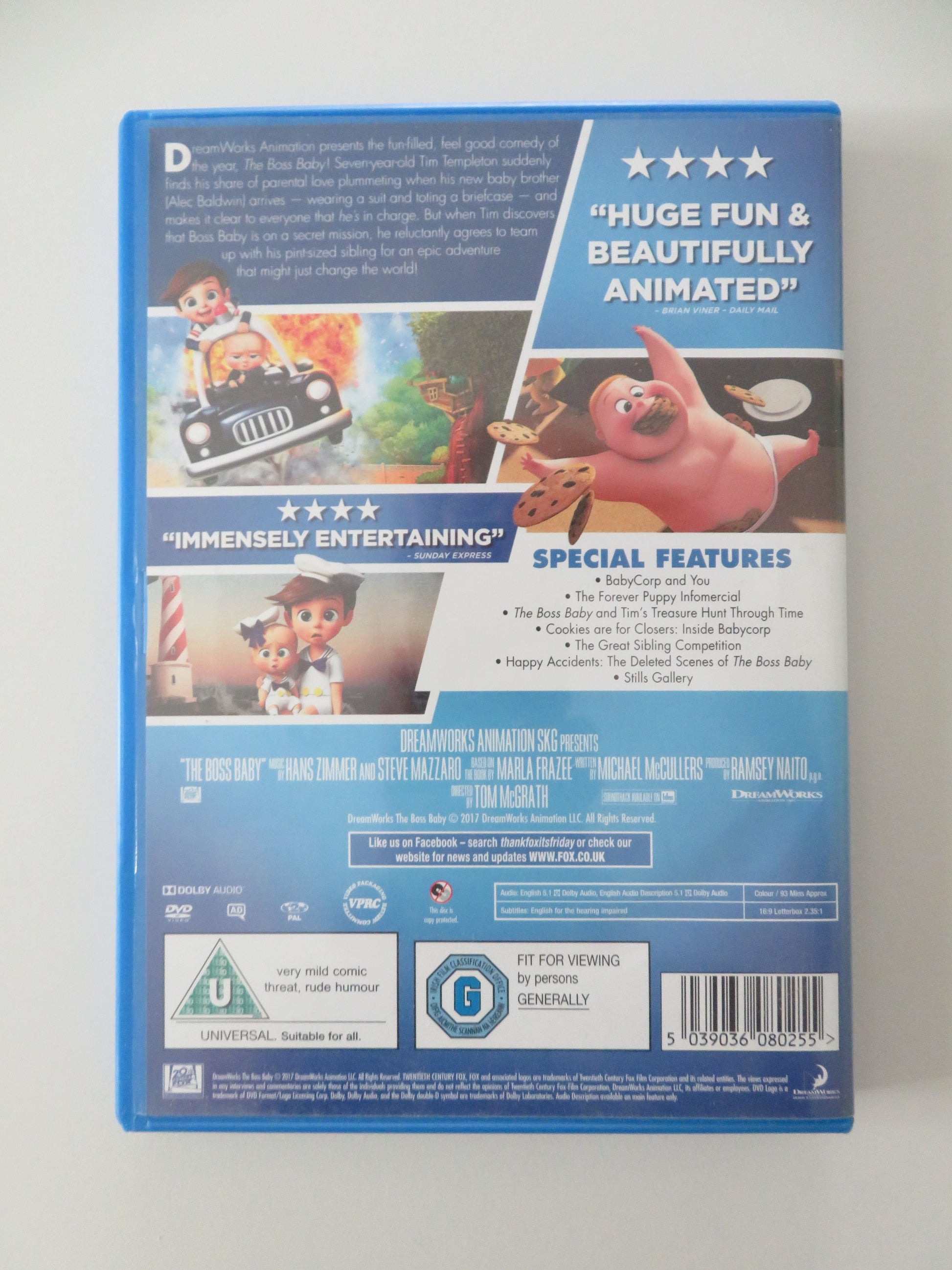 The Boss Baby (DVD) Alec Baldwin Steve Buscemi Jimmy Kimmel 2017 Region 2 Movie posters