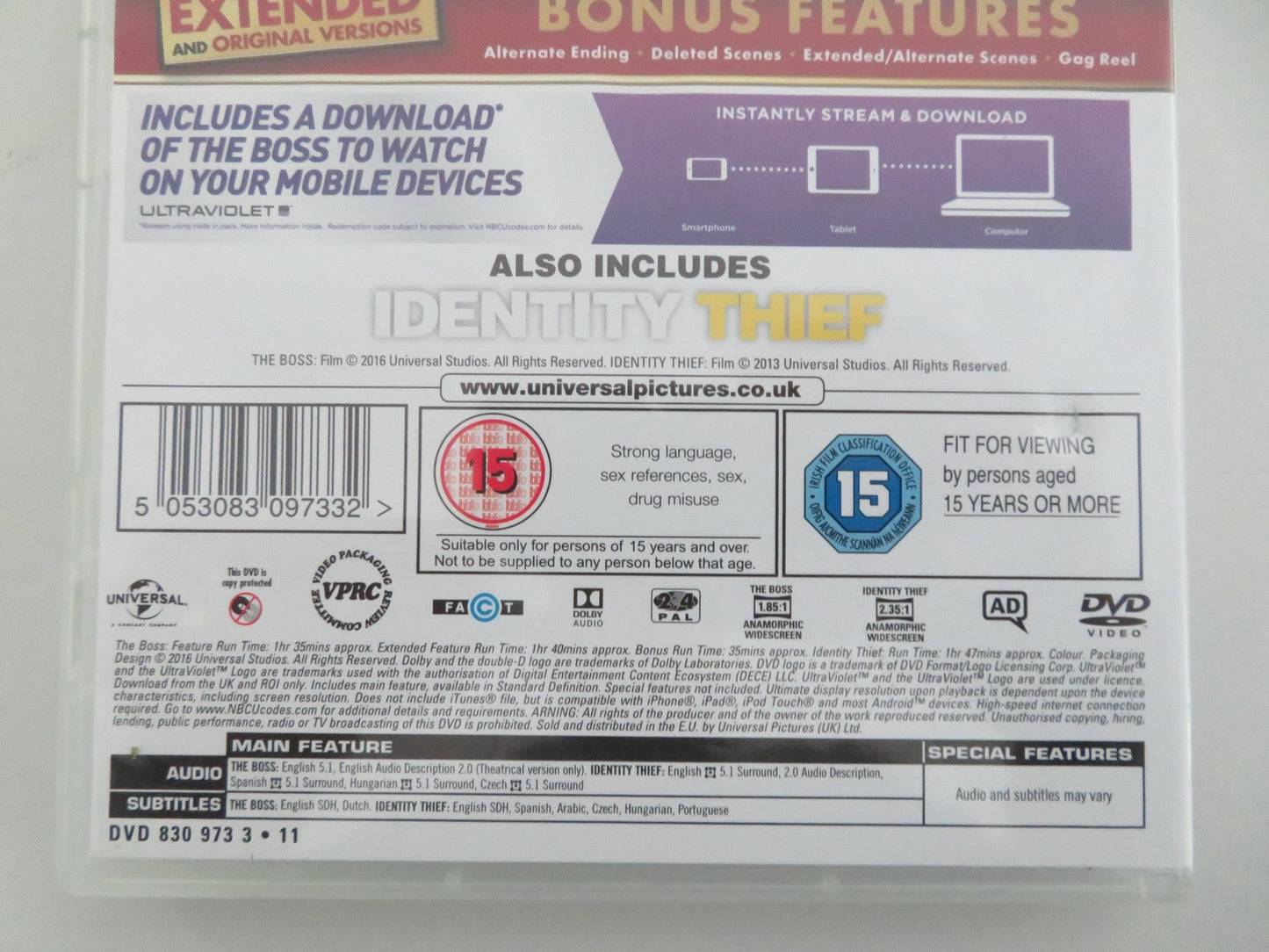 THE BOSS - EXTENDED (DVD) MELISSA MCCARTHY PETER DINKLAGE 2016 REGION 2,4 Movie posters