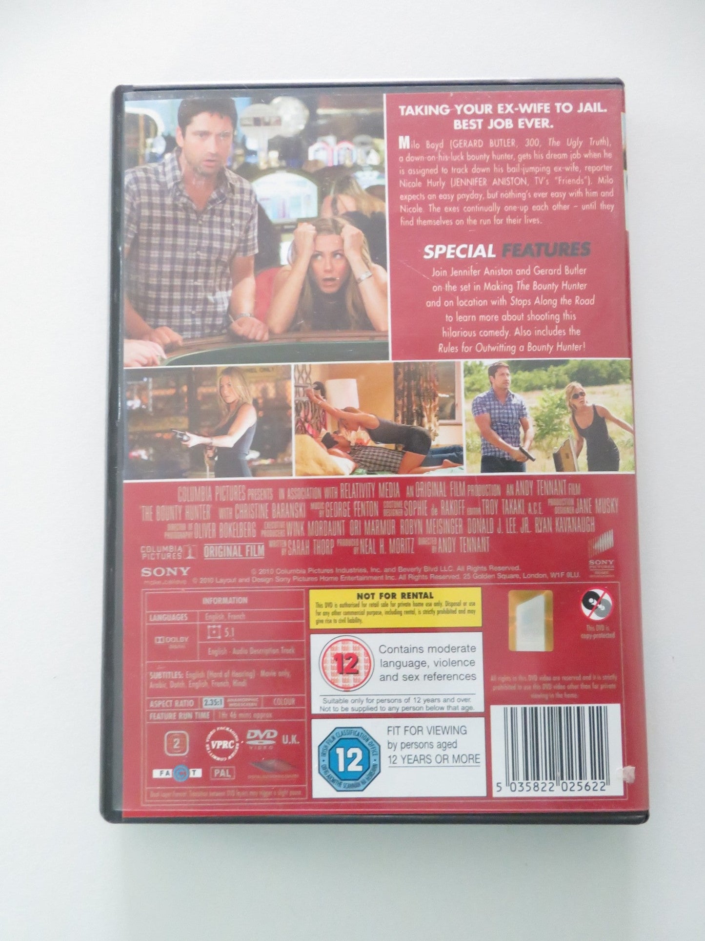 The Bounty Hunter (DVD) Jennifer Anniston Gerard Butler 2010 Region 2 Movie posters