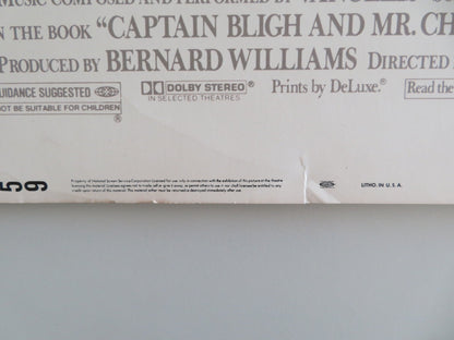 THE BOUNTY US INSERT POSTER MEL GIBSON ANTHONY HOPKINS 1984 Movie posters