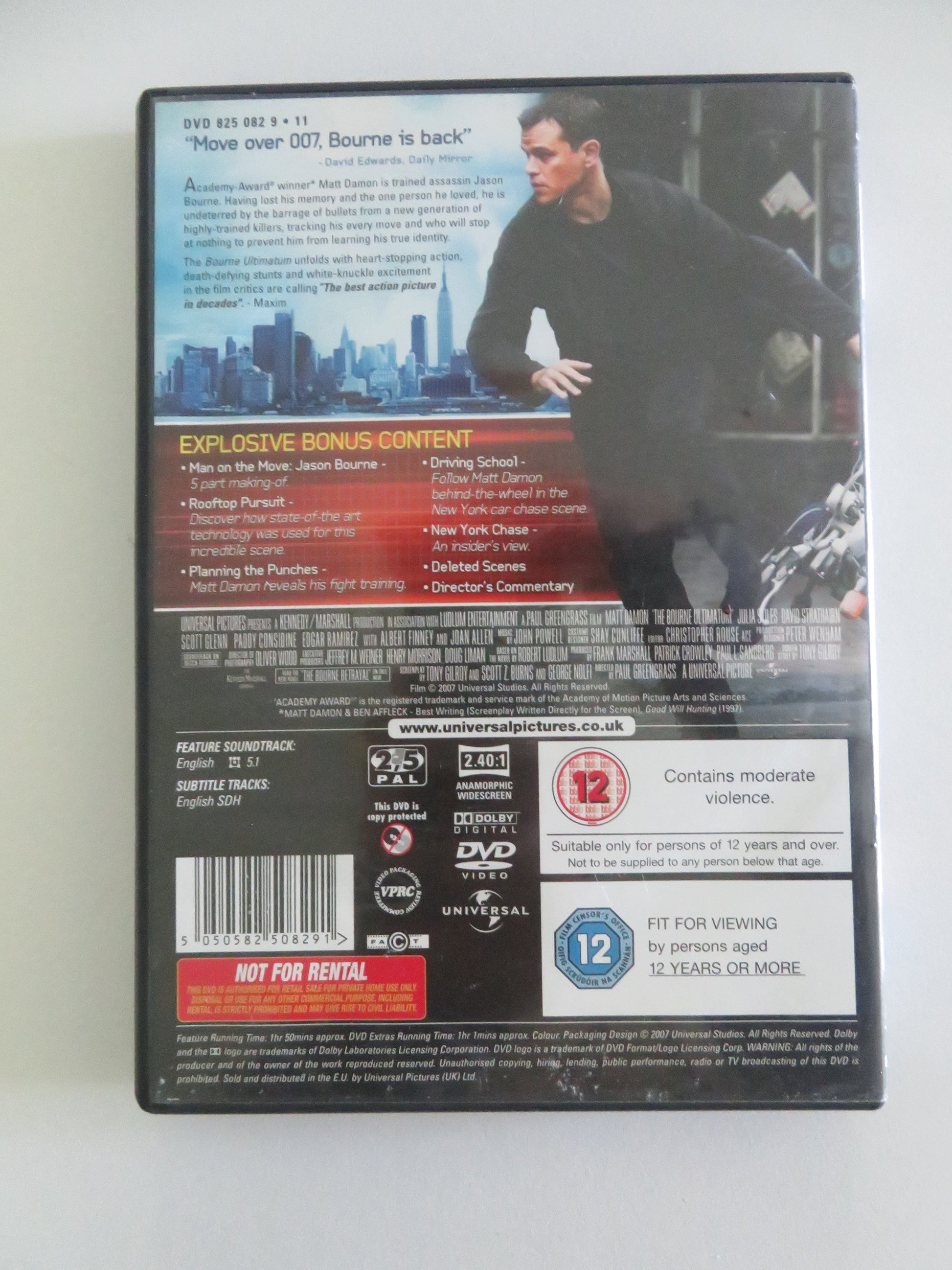 The Bourne Ultimatum (DVD) Matt Damon Julia Stiles 2007 Region 2, 5 Movie posters