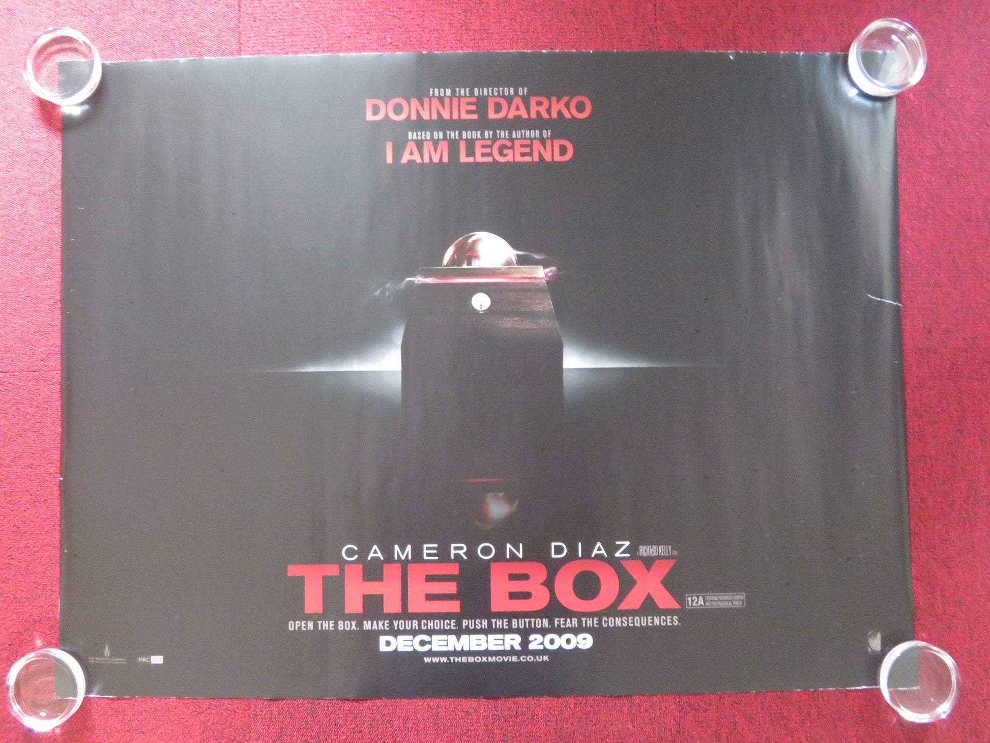THE BOX - B UK QUAD ROLLED POSTER CAMERON DIAZ FRANK LANGELLA 2009 Rendezvous Cinema Movie posters