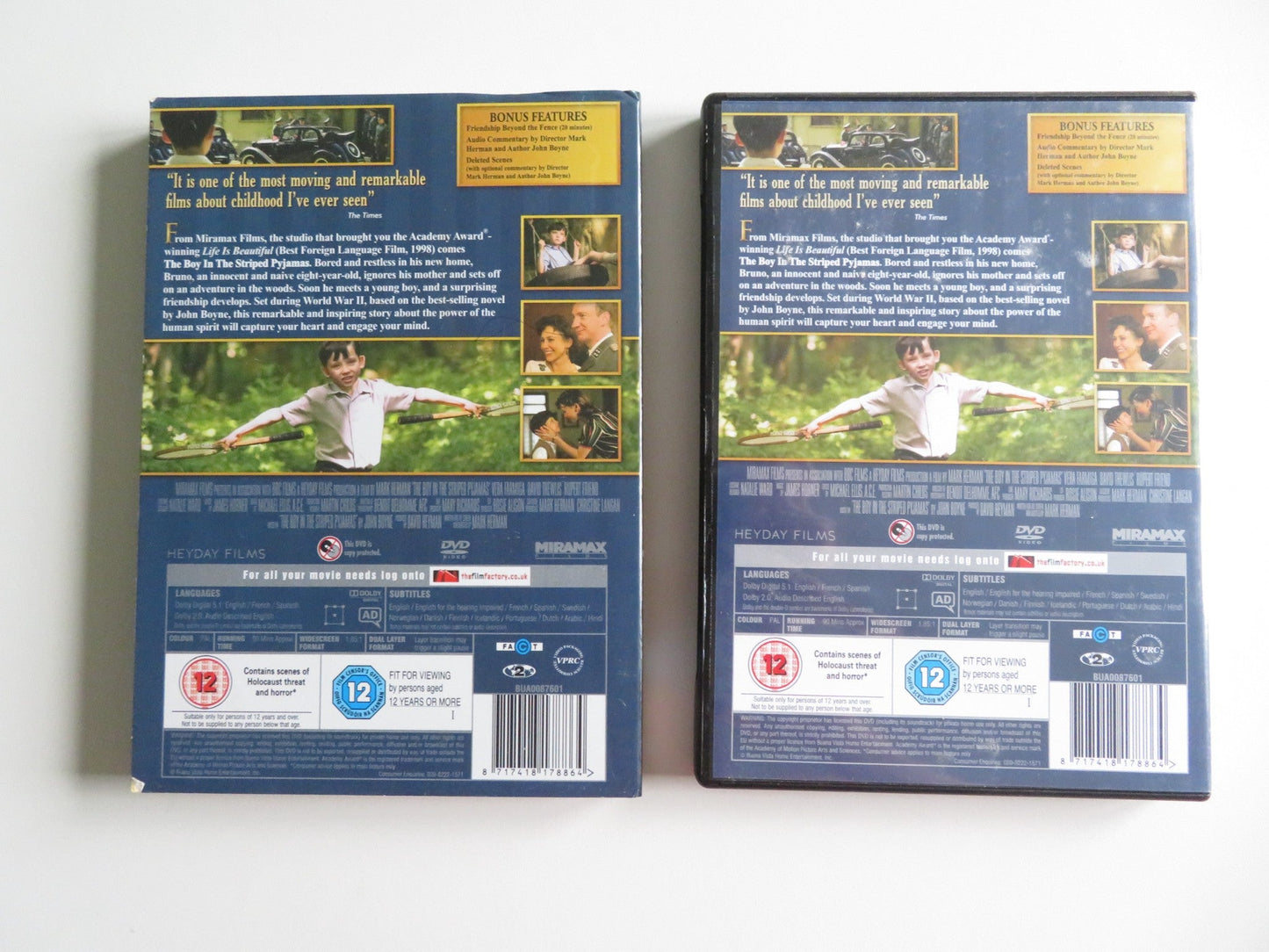 THE BOY IN THE STRIPED PYJAMAS (DVD) ASA BUTTERFIELD VERA FARMIGA 2008 REGION 2 Movie posters