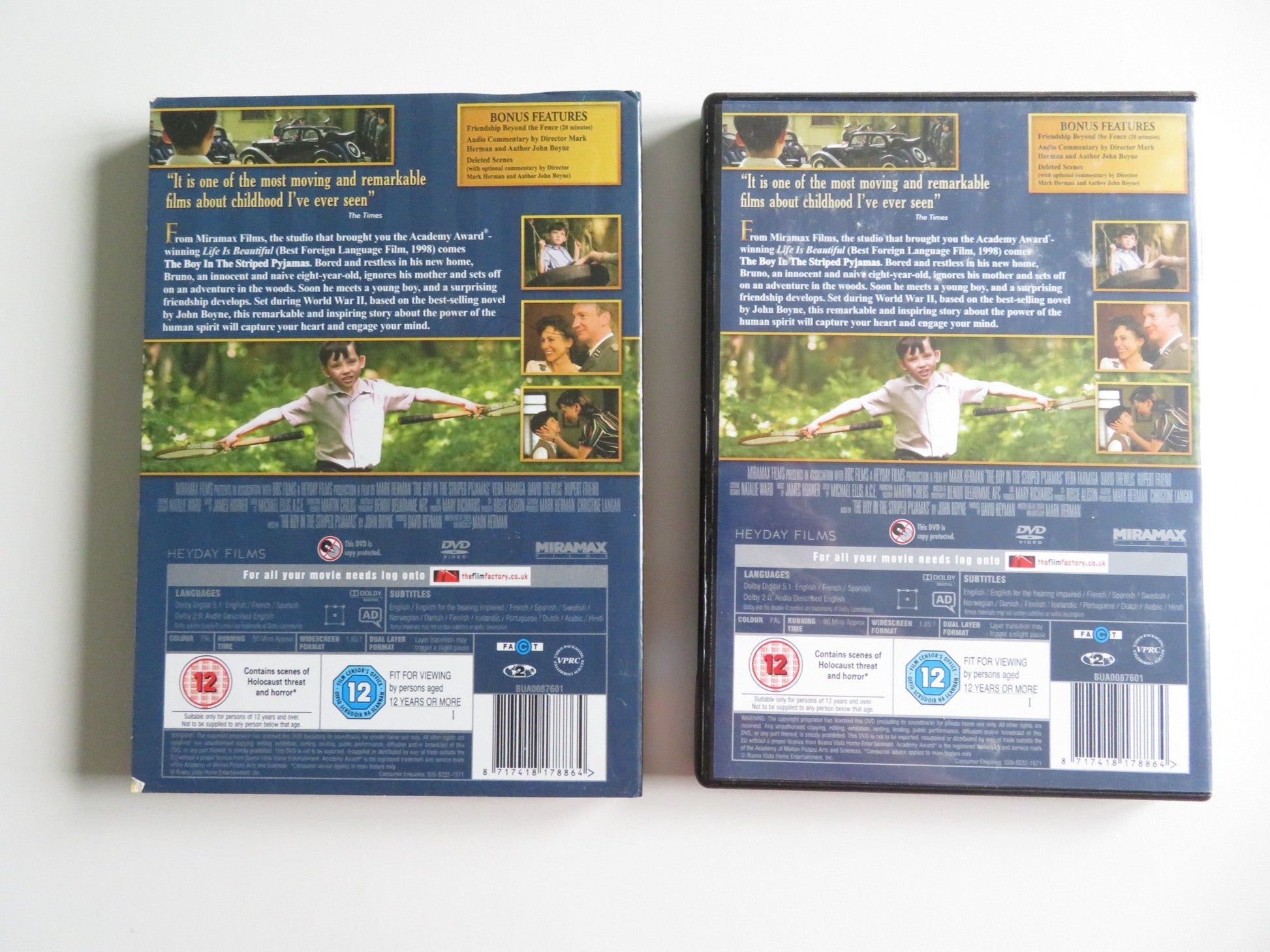 THE BOY IN THE STRIPED PYJAMAS (DVD) ASA BUTTERFIELD VERA FARMIGA 2008 REGION 2 Movie posters