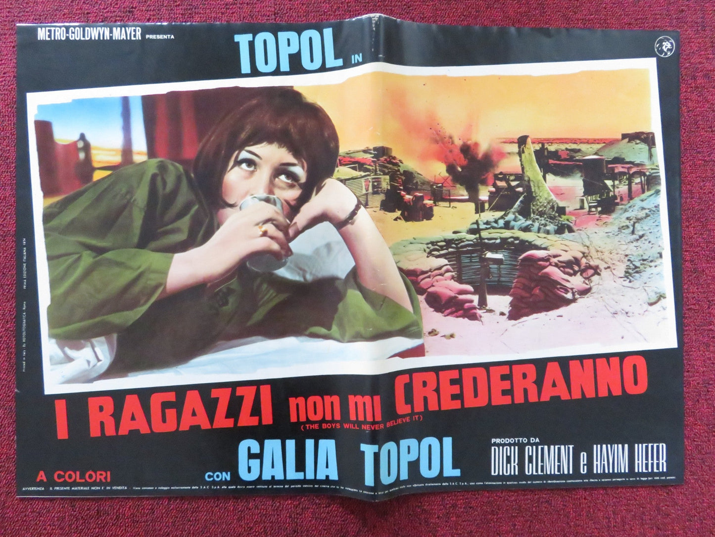 THE BOYS WILL NEVER BELIEVE IT - A ITALIAN FOTOBUSTA POSTER TOPOL CHANCE 1971 Rendezvous Cinema Movie posters