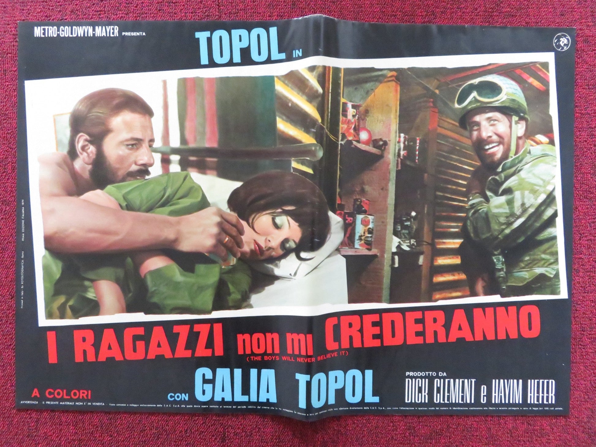 THE BOYS WILL NEVER BELIEVE IT - E ITALIAN FOTOBUSTA POSTER TOPOL CHANCE 1971 Rendezvous Cinema Movie posters