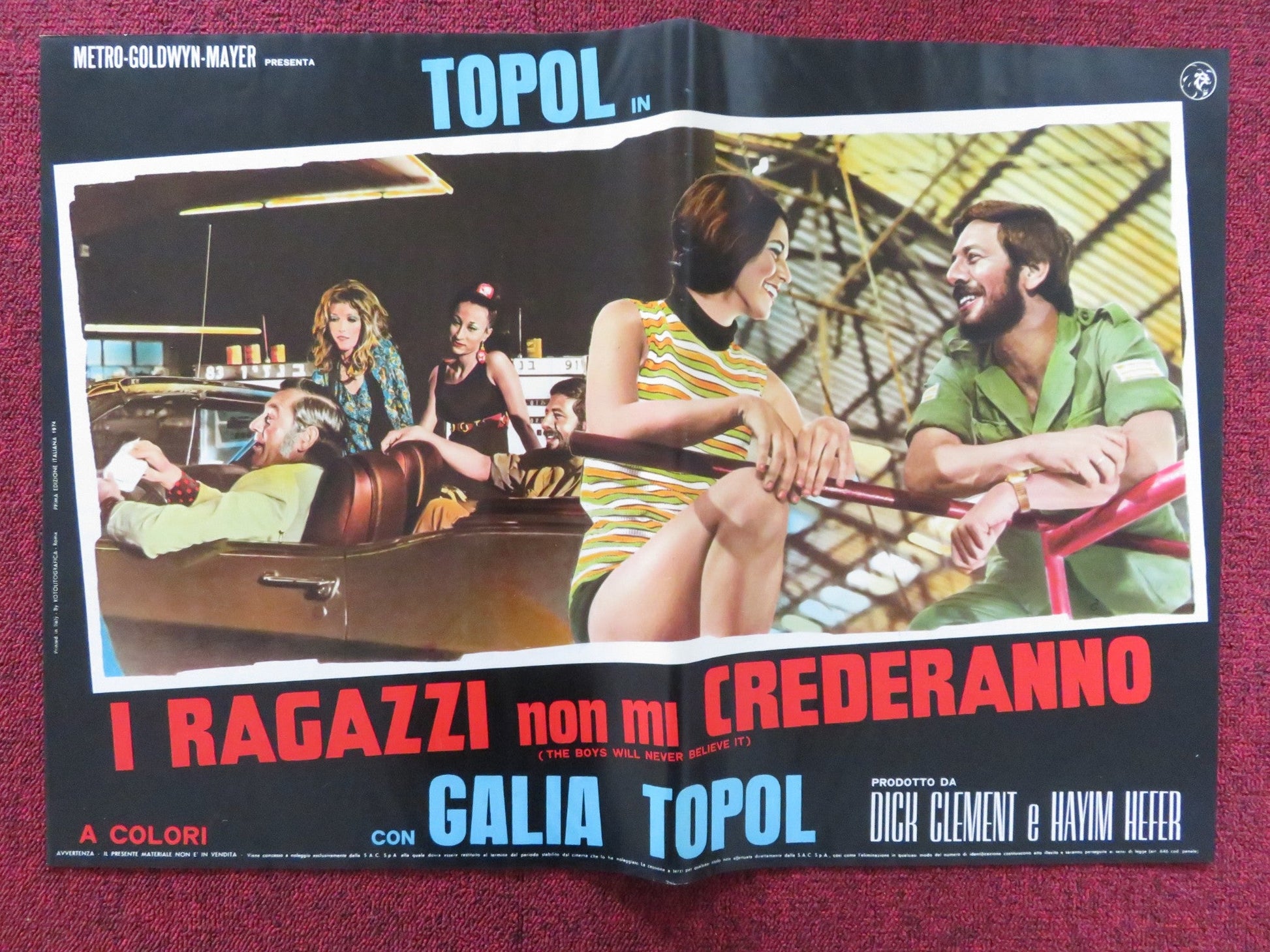 THE BOYS WILL NEVER BELIEVE IT - F ITALIAN FOTOBUSTA POSTER TOPOL CHANCE 1971 Rendezvous Cinema Movie posters