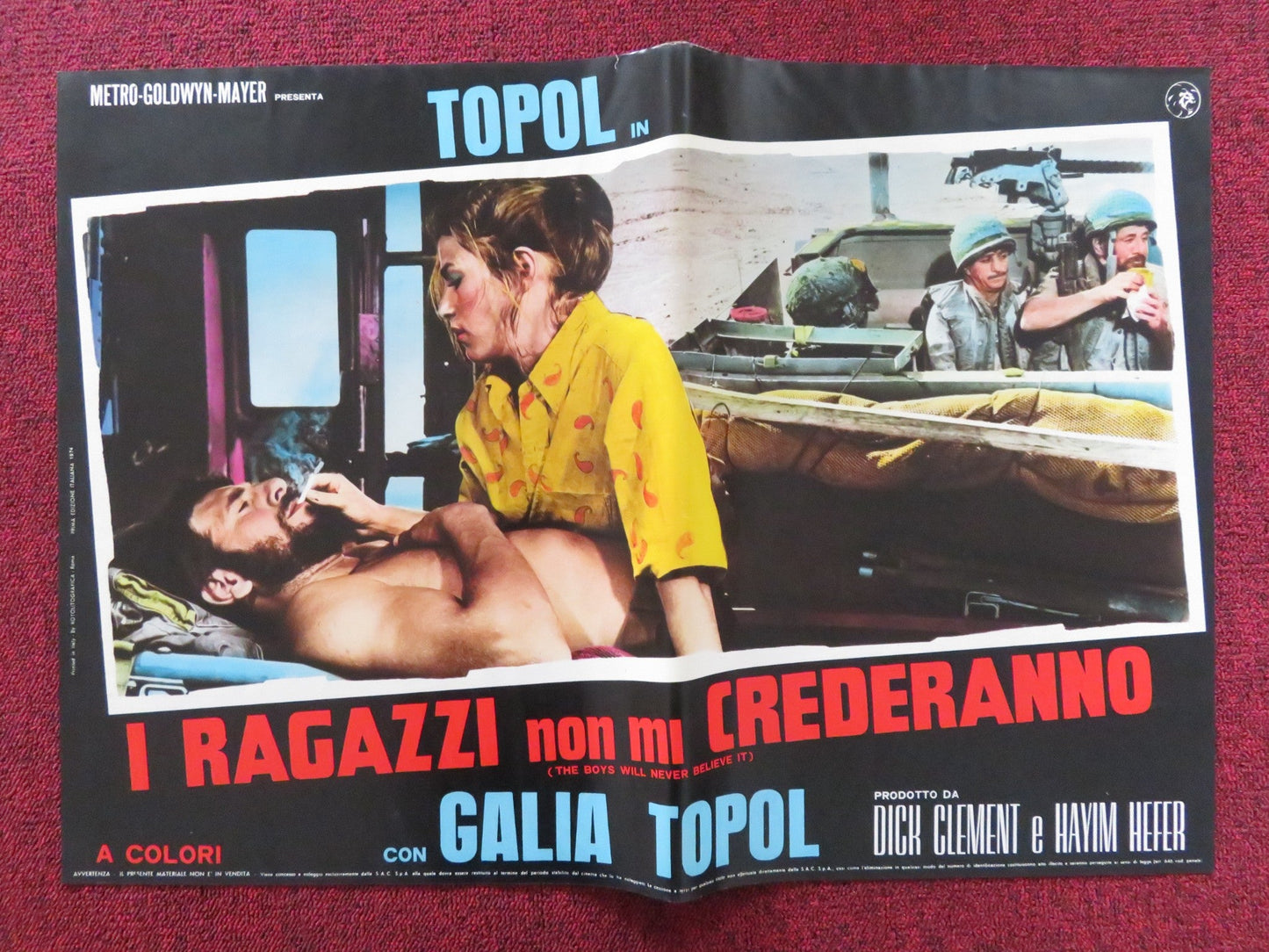 THE BOYS WILL NEVER BELIEVE IT - G ITALIAN FOTOBUSTA POSTER TOPOL CHANCE 1971 Rendezvous Cinema Movie posters