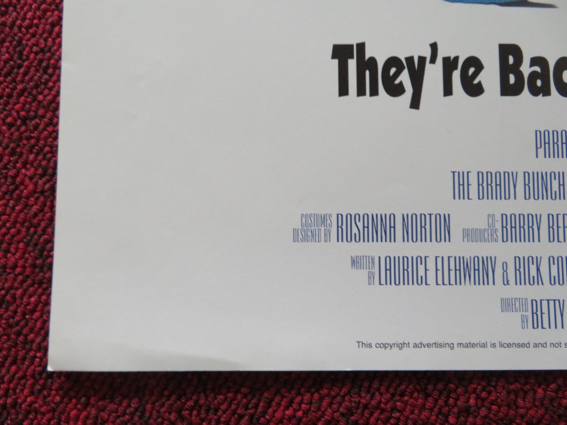 THE BRADY BUNCH MOVIE VHS VIDEO POSTER SHELLY LONG GARY COLE 1995 Rendezvous Cinema Movie posters