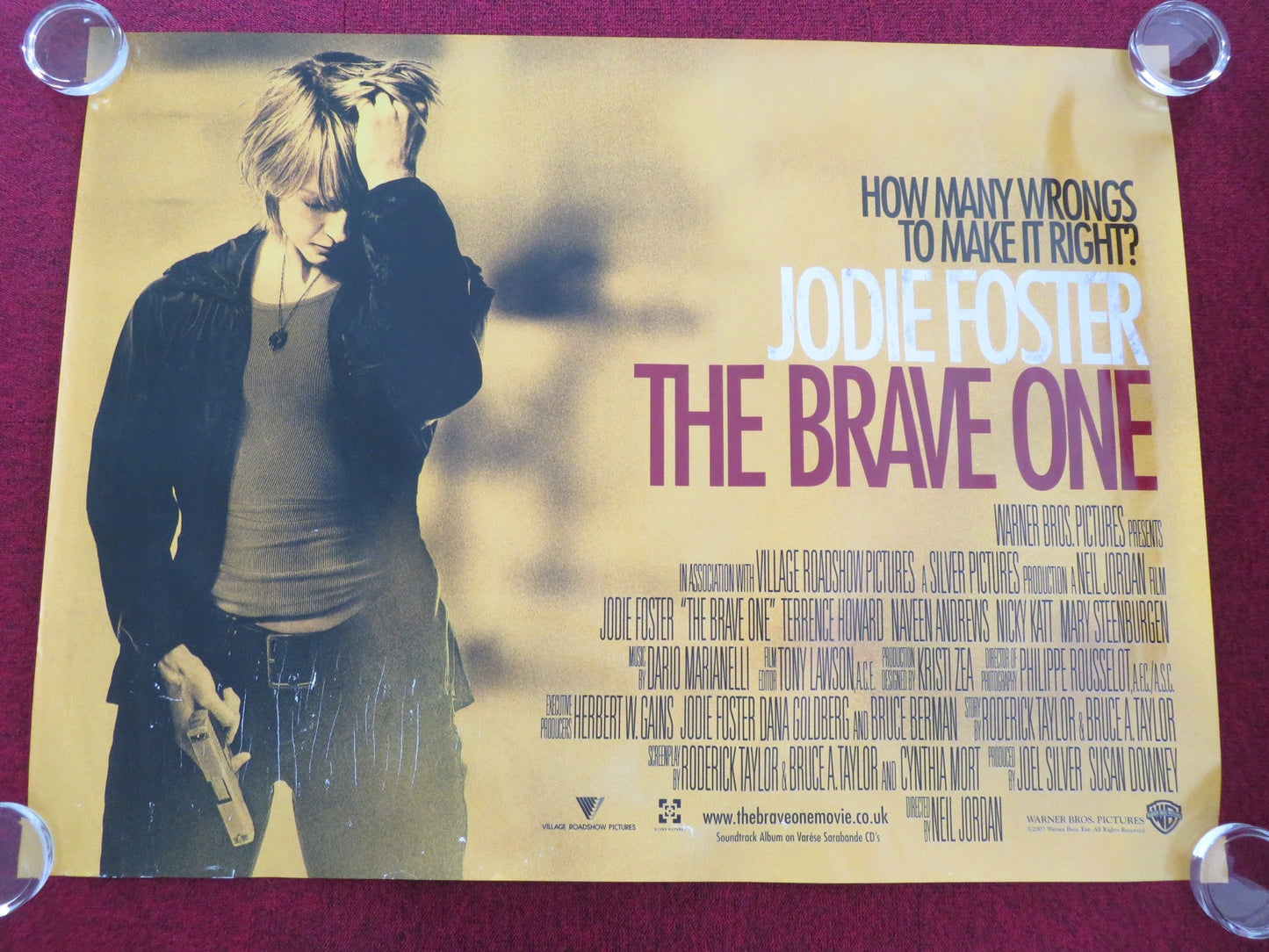 THE BRAVE ONE UK QUAD ROLLED POSTER JODIE FOSTER TERRENCE HOWARD 2007 Movie posters