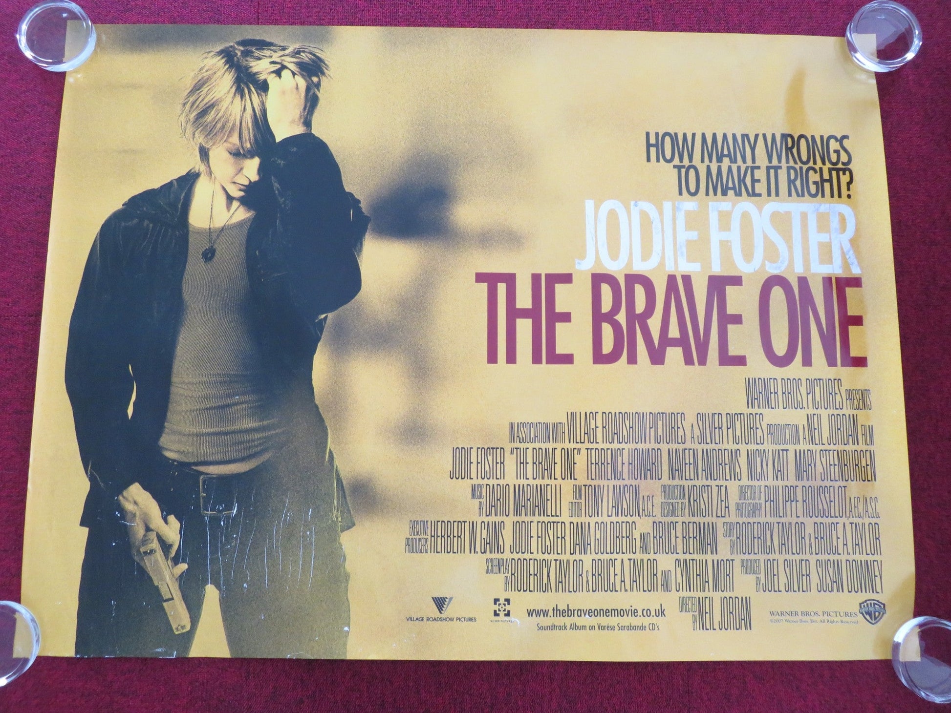 THE BRAVE ONE UK QUAD ROLLED POSTER JODIE FOSTER TERRENCE HOWARD 2007 Movie posters