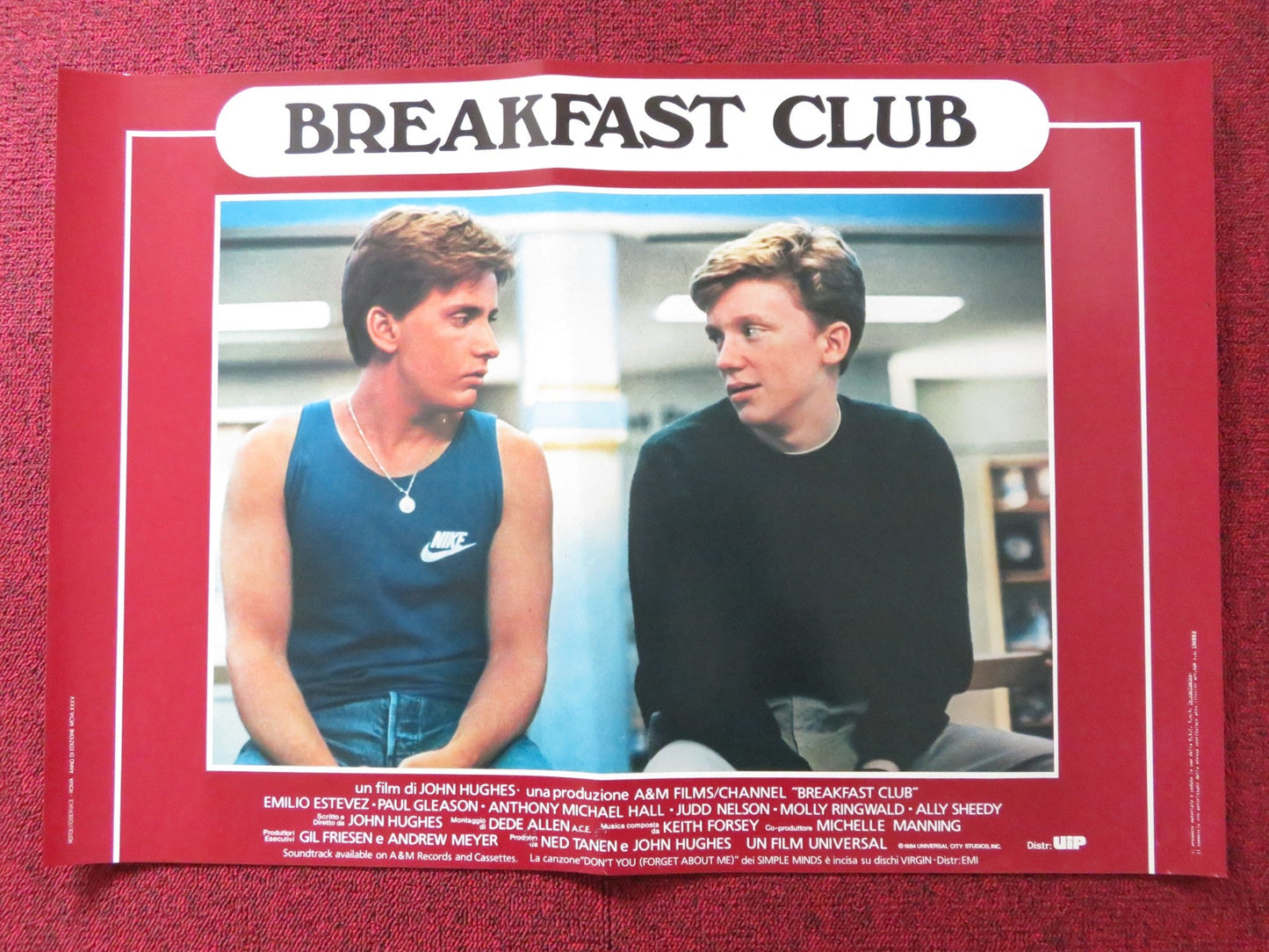 THE BREAKFAST CLUB - E ITALIAN FOTOBUSTA POSTER ESTEVEZ RINGWALD SHEEDY 1985 Rendezvous Cinema Movie posters