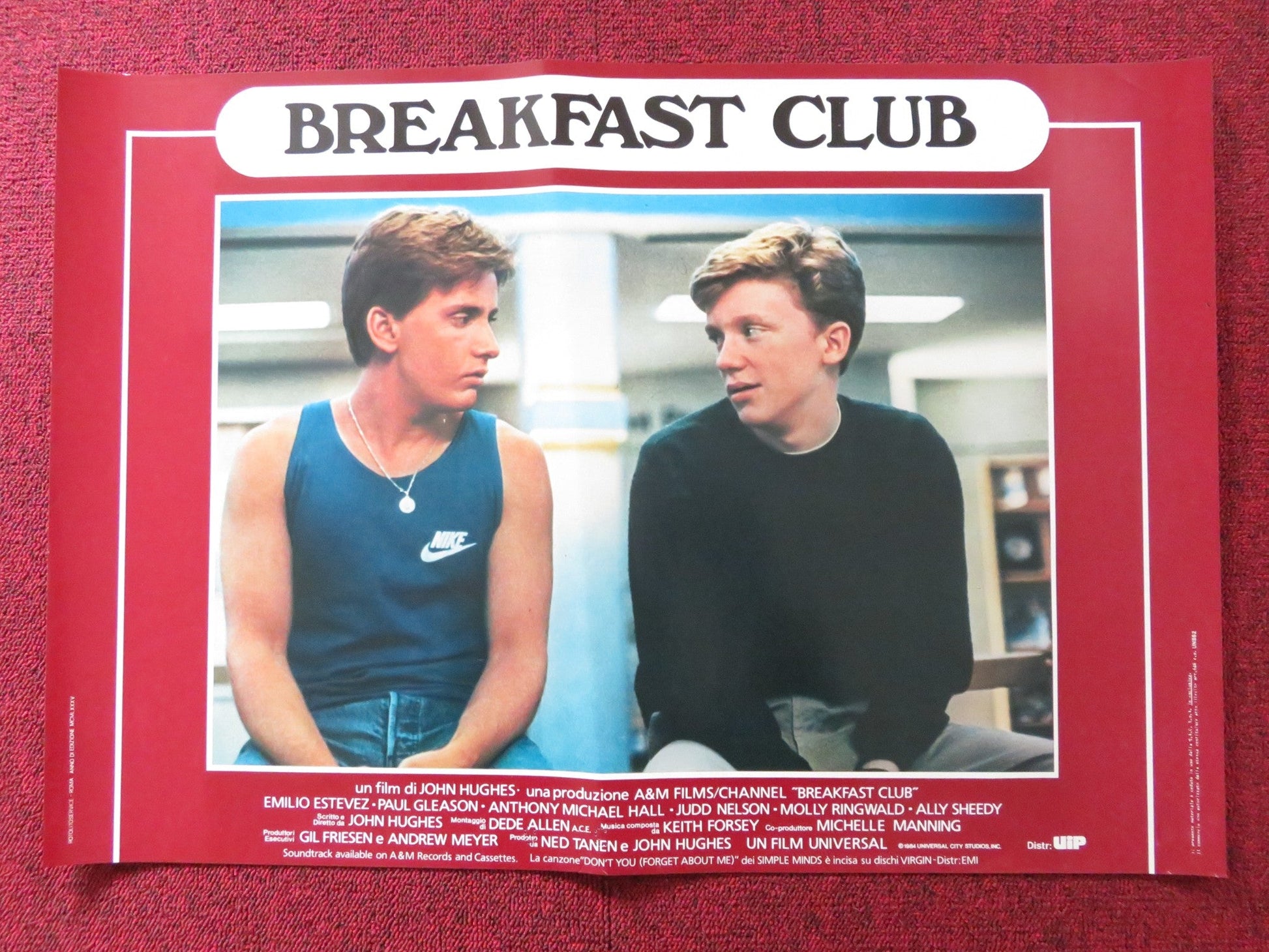 THE BREAKFAST CLUB - E ITALIAN FOTOBUSTA POSTER ESTEVEZ RINGWALD SHEEDY 1985 Rendezvous Cinema Movie posters