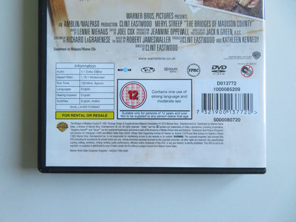 THE BRIDGES OF MADISON COUNTY (DVD) CLINT EASTWOOD MERYL STREEP 1995 REGION 2 - Rendezvous Cinema
