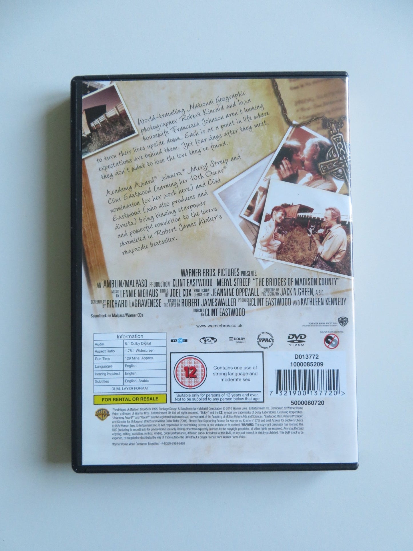 THE BRIDGES OF MADISON COUNTY (DVD) CLINT EASTWOOD MERYL STREEP 1995 REGION 2 - Rendezvous Cinema