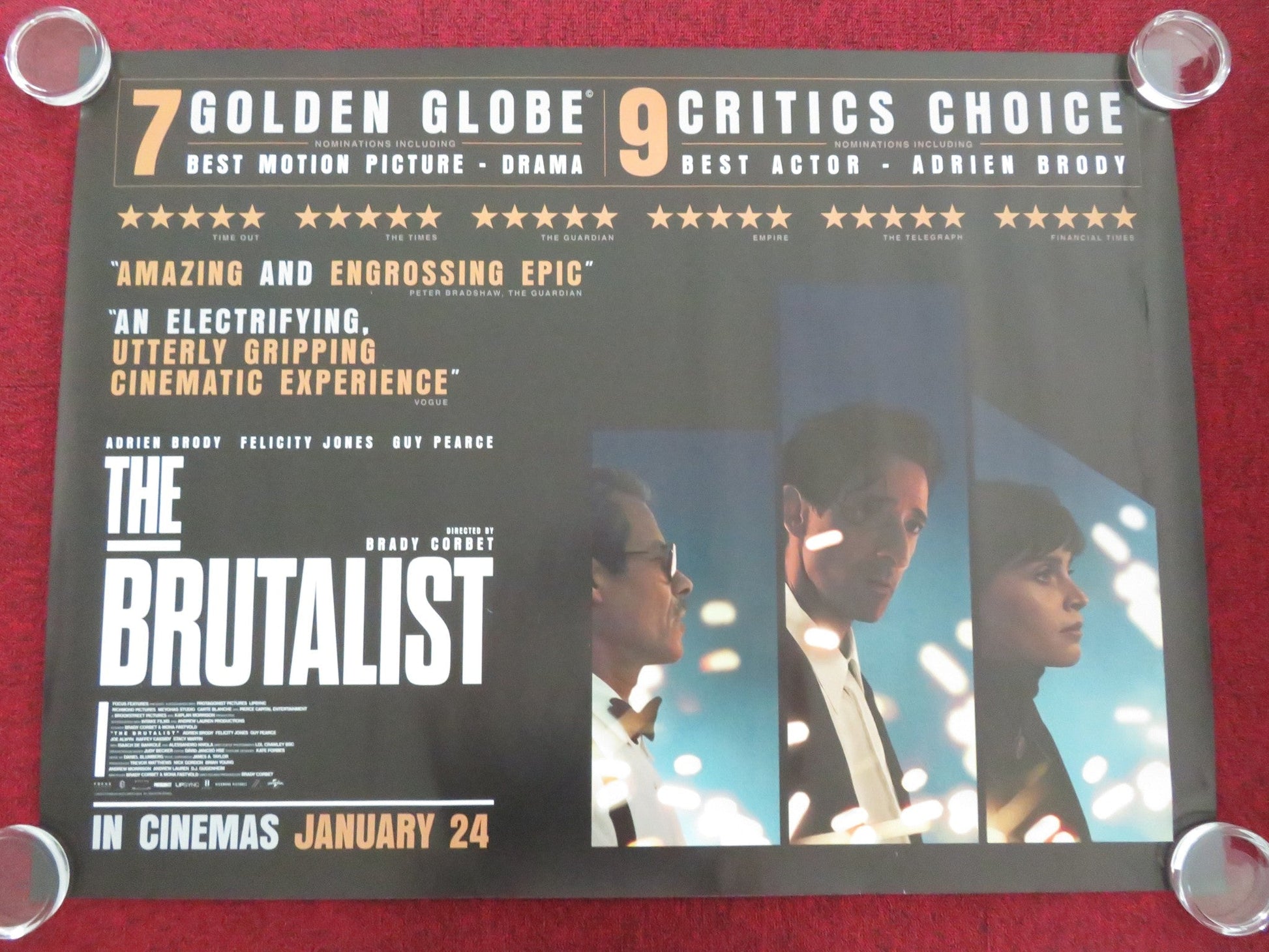 THE BRUTALIST UK QUAD ROLLED POSTER ADRIEN BRODY FELICITY JONES 2024 Movie posters