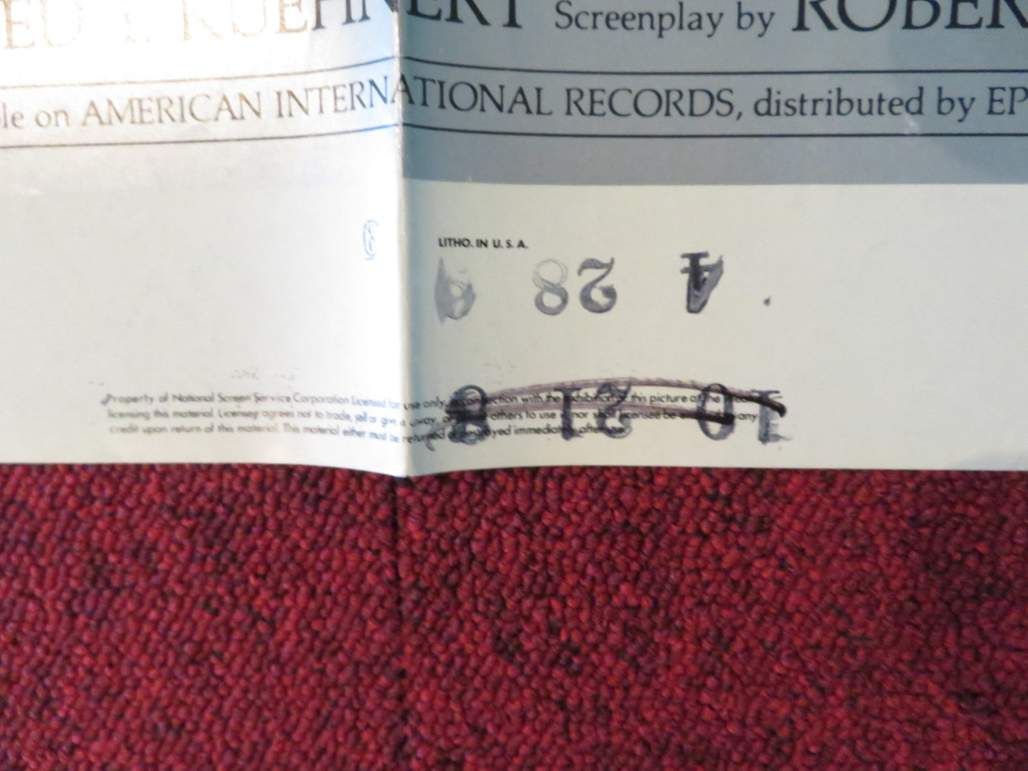 THE BUDDY HOLLY STORY FOLDED US ONE SHEET POSTER GARY BUSEY DON STROUD 1978 Rendezvous Cinema Movie posters