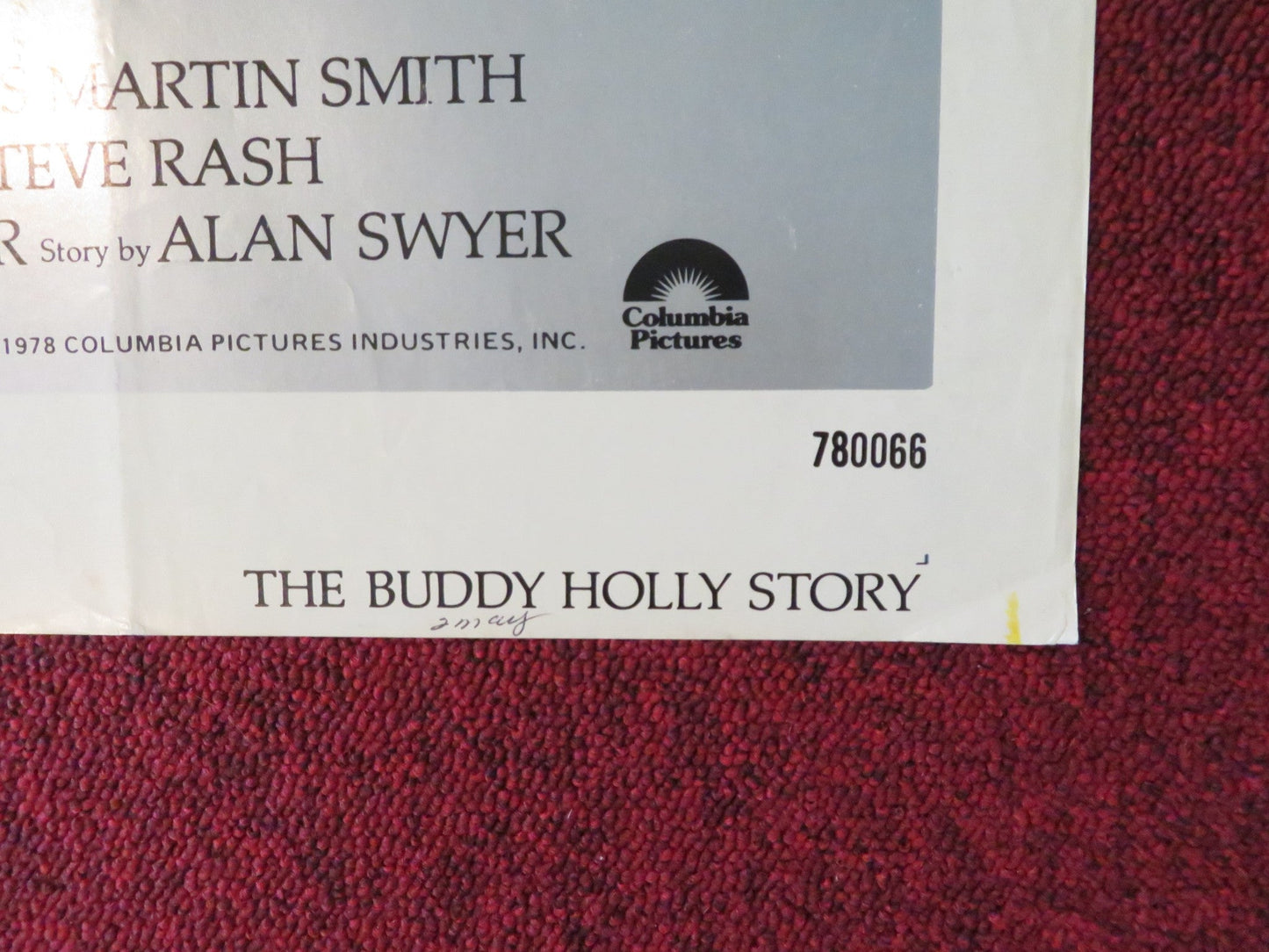 THE BUDDY HOLLY STORY FOLDED US ONE SHEET POSTER GARY BUSEY DON STROUD 1978 Rendezvous Cinema Movie posters