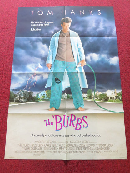 THE 'BURBS FOLDED US ONE SHEET POSTER TOM HANKS CARRIE FISHER 1989 Rendezvous Cinema Movie posters
