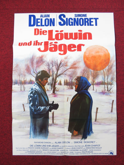 THE BURNED BARNS GERMAN A1 POSTER FOLDED ALAIN DELON SIMONE SIGNORET 1974 Rendezvous Cinema Movie posters