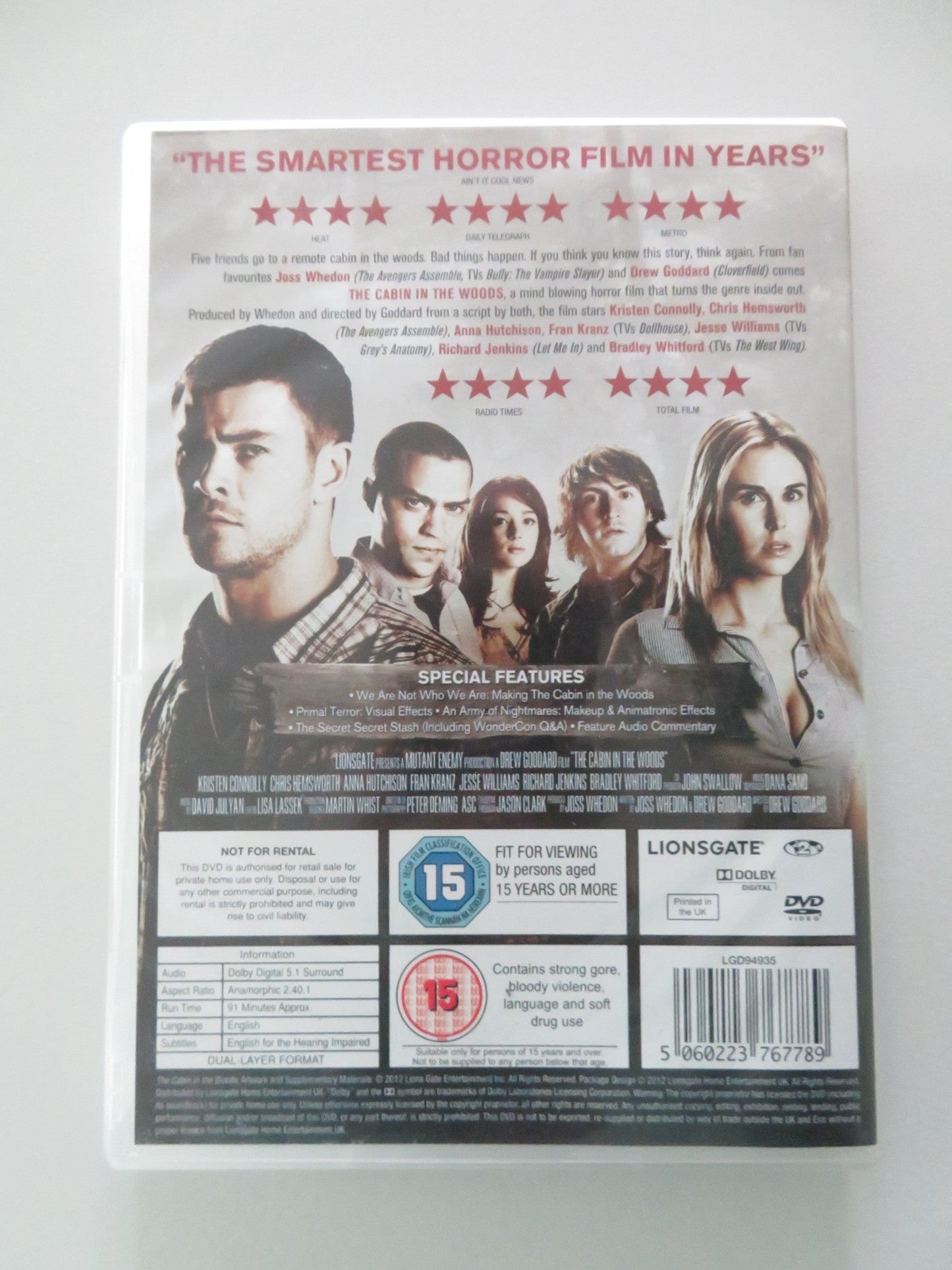 The Cabin in the Woods (DVD) Chris Hemsworth Kristen Connolly 2011 Region 2 Movie posters