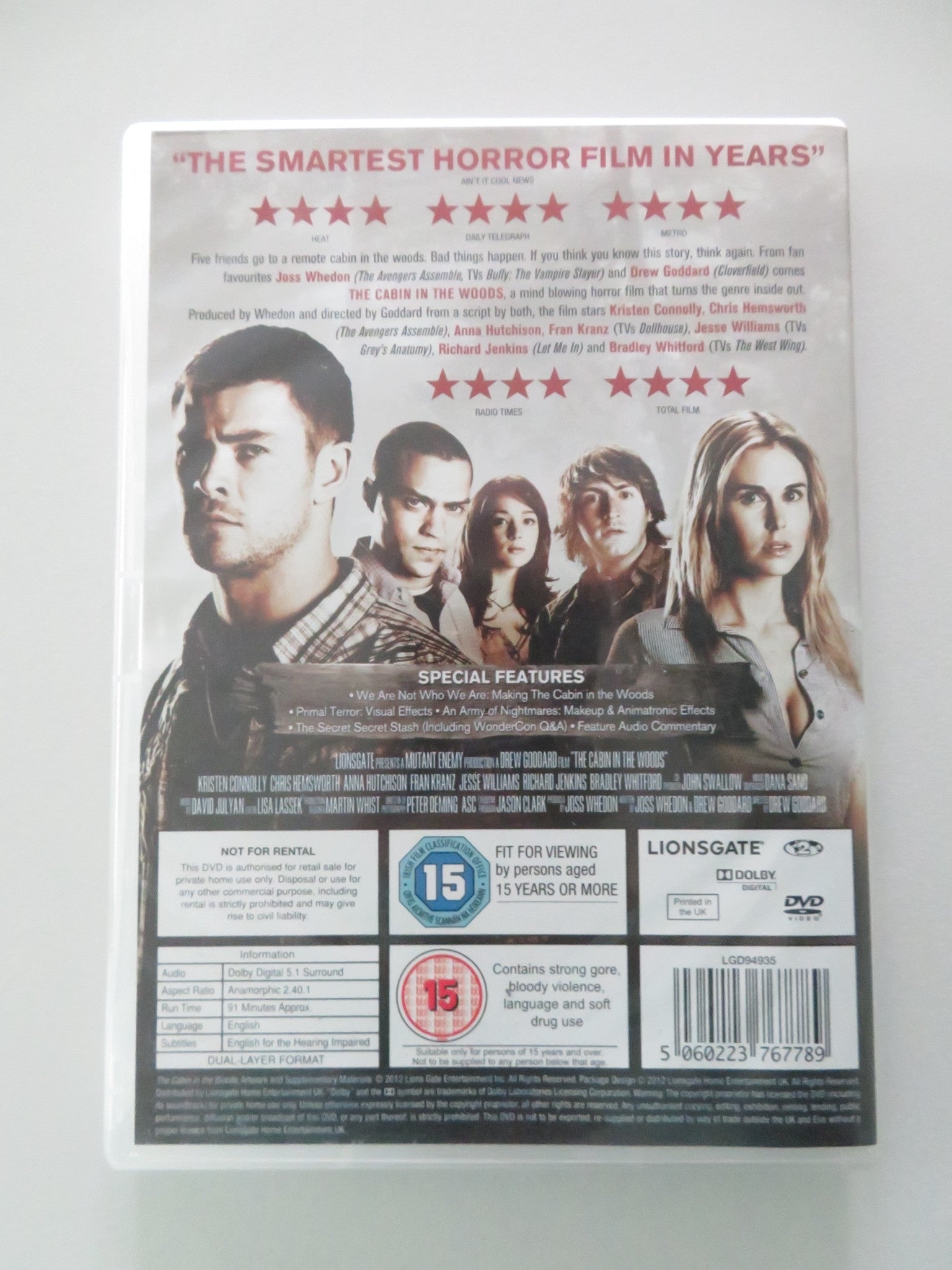 The Cabin in the Woods (DVD) Chris Hemsworth Kristen Connolly 2011 Region 2 Movie posters