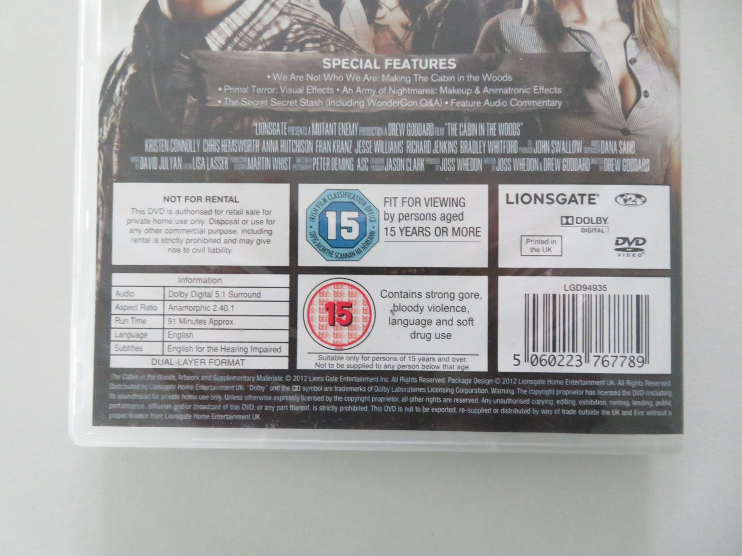 The Cabin in the Woods (DVD) Chris Hemsworth Kristen Connolly 2011 Region 2 Movie posters