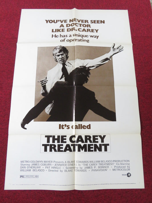 THE CAREY TREATMENT FOLDED US ONE SHEET POSTER JAMES COBURN J. O'NEILL 1972 Rendezvous Cinema Movie posters