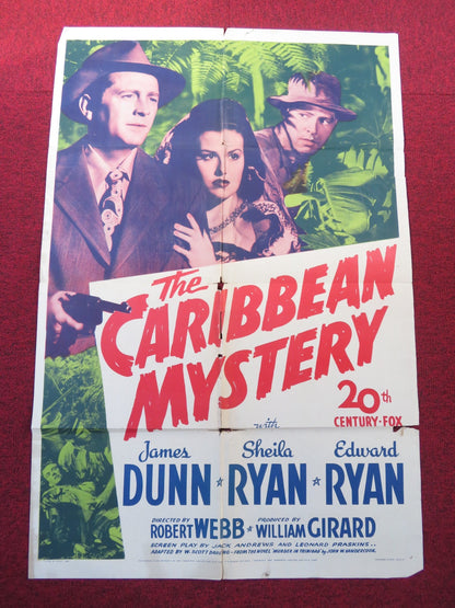 THE CARIBBEAN MYSTERY FOLDED US ONE SHEET POSTER JAMES DUNN SHEILA RYAN 1945 Rendezvous Cinema Movie posters