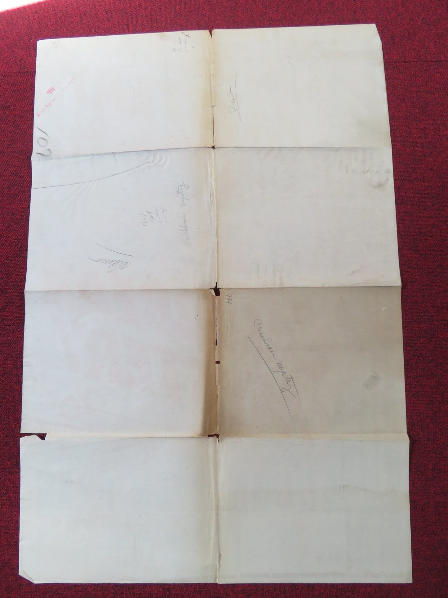 THE CARIBBEAN MYSTERY FOLDED US ONE SHEET POSTER JAMES DUNN SHEILA RYAN 1945 Rendezvous Cinema Movie posters