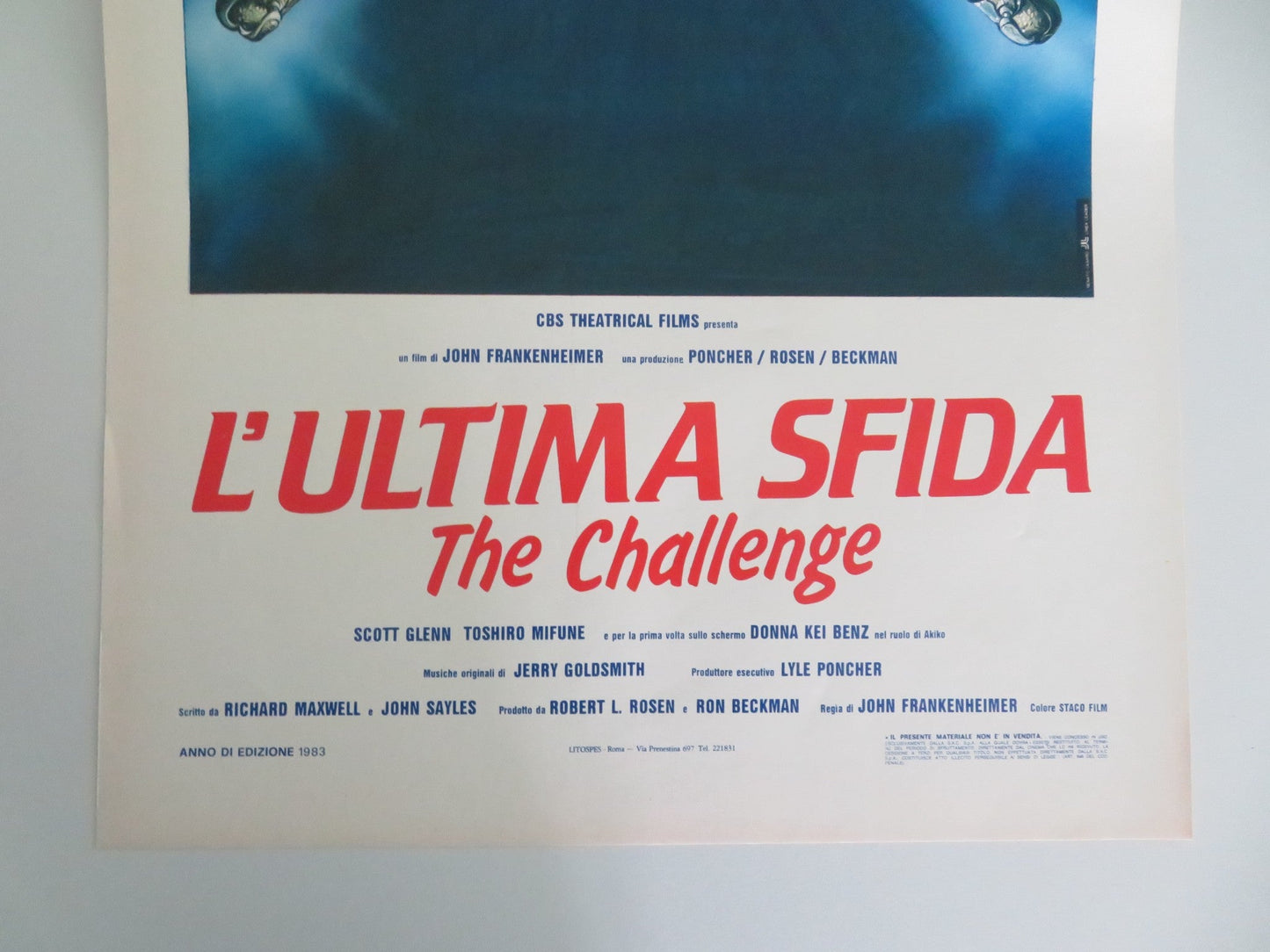 THE CHALLENGE ITALIAN LOCANDINA POSTER SCOTT GLENN TOSHIRO MIFUNE 1983 Movie posters