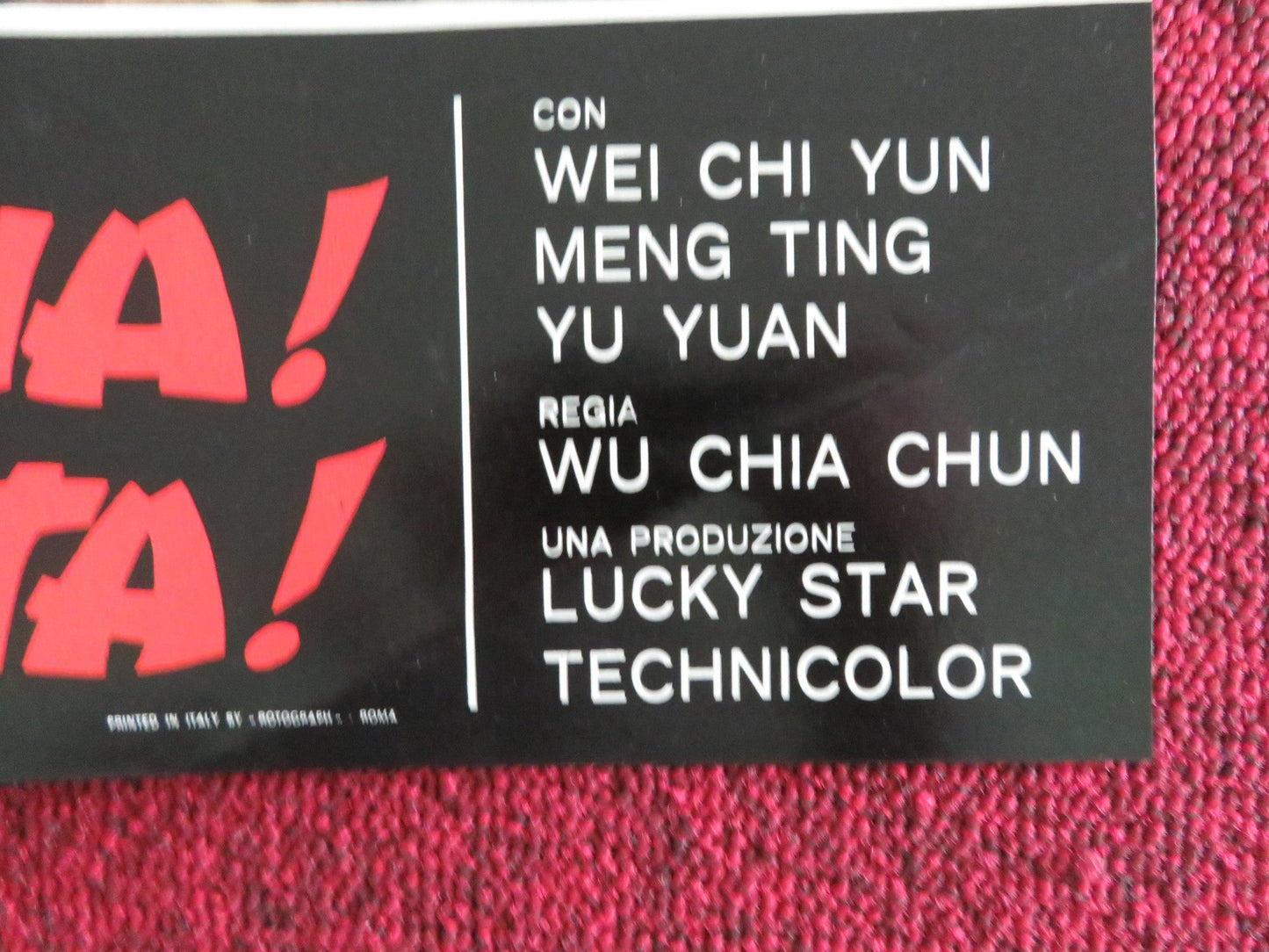 THE CHINESE MECHANIC ITALIAN FOTOBUSTA POSTER BARRY CHAN TING MENG 1976 Rendezvous Cinema Movie posters