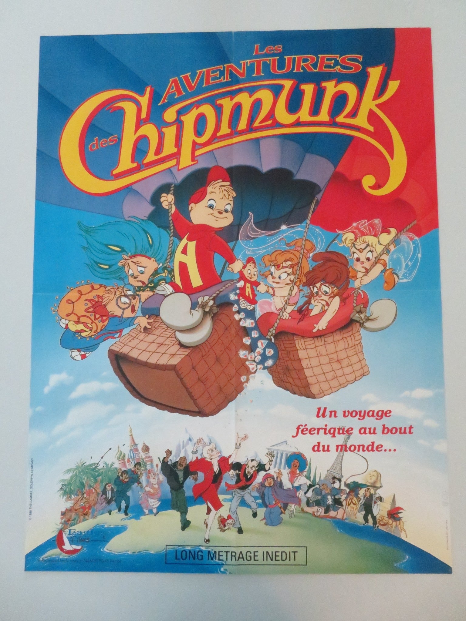 THE CHIPMUNK ADVENTURE FRENCH POSTER ROLLED BAGDASARIAN JR. JANICE KARMAN 1986 Movie posters