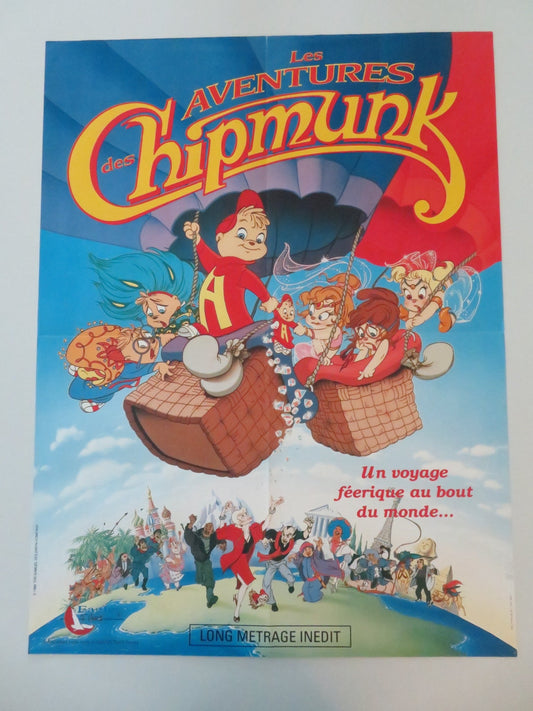 THE CHIPMUNK ADVENTURE FRENCH POSTER ROLLED BAGDASARIAN JR. JANICE KARMAN 1986 Movie posters
