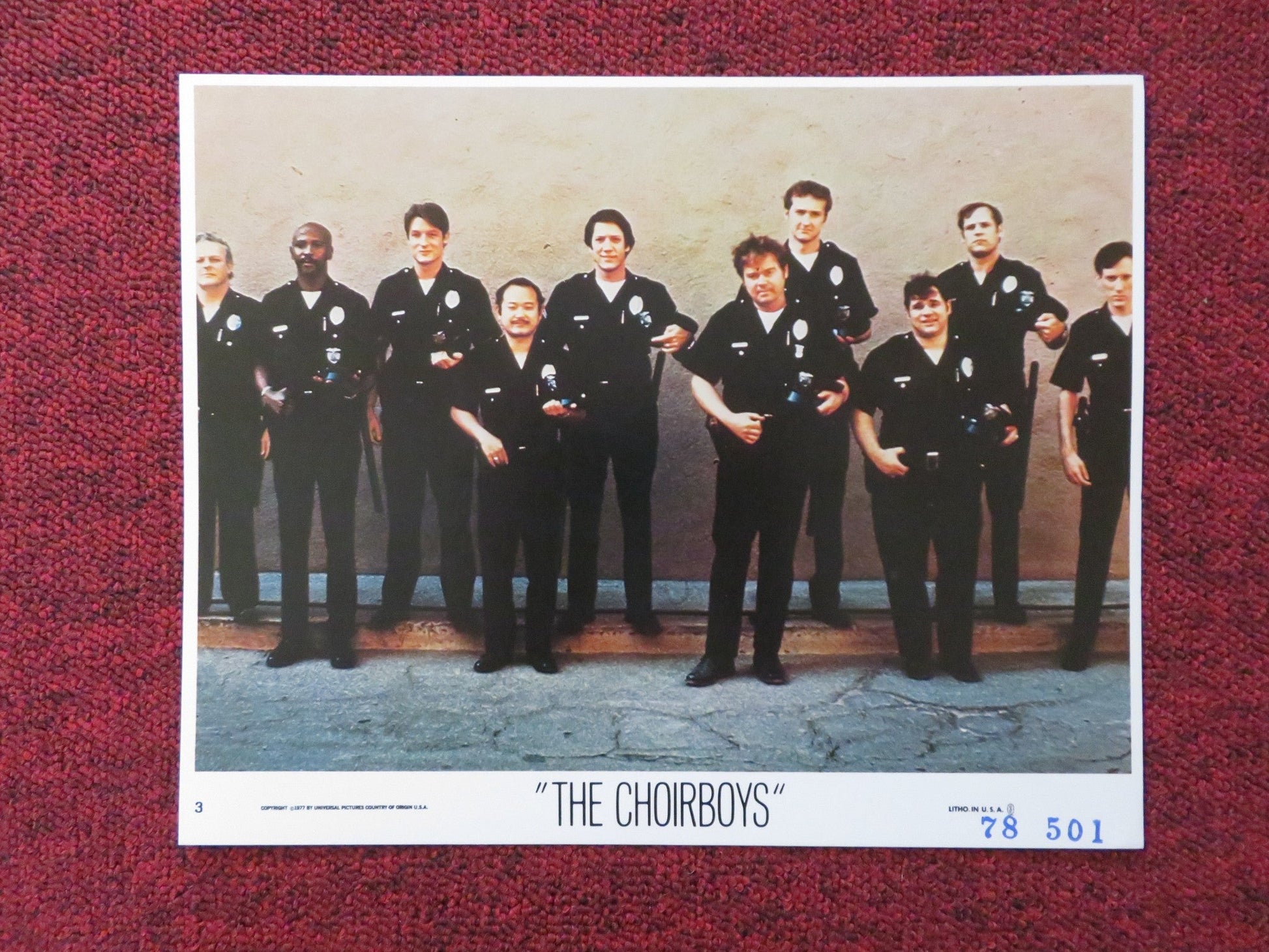THE CHOIRBOYS - 3 LOBBY CARD CHARLES DURNING PERRY KING 1978 Rendezvous Cinema Movie posters