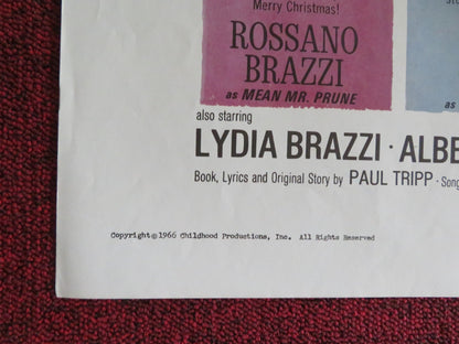 THE CHRISTMAS THE ALMOST WASN'T - B FOLDED US ONE SHEET POSTER PAUL TRIPP 1966 Rendezvous Cinema Movie posters