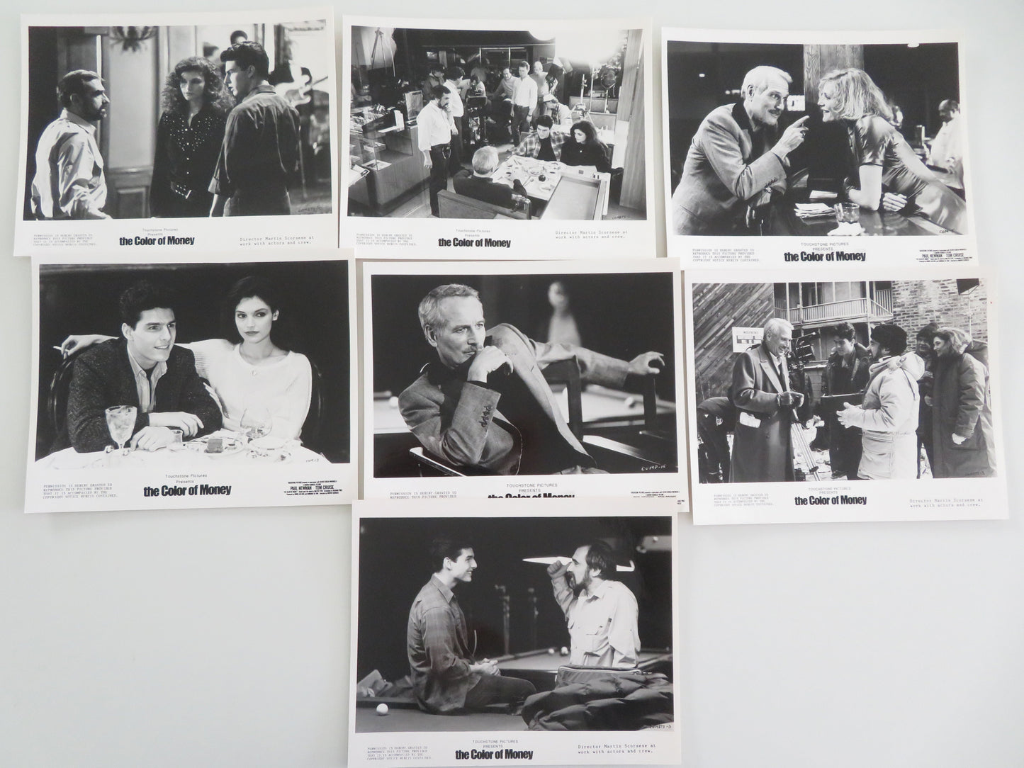 The Color of Money - A Movie Still Photo Lot Of 7 Tom Cruise Paul Newman 1986 Movie posters