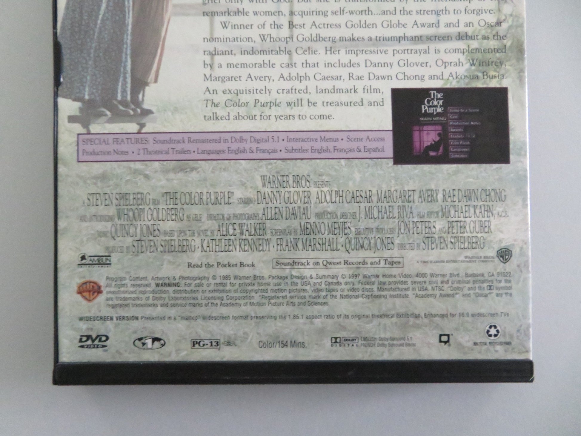 The Color Purple (DVD) Danny Glover Whoopi Goldberg 1985 Region 1 Movie posters