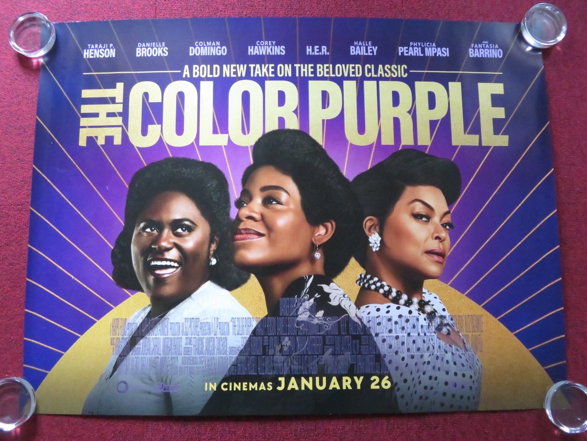 THE COLOR PURPLE UK QUAD ROLLED POSTER FANTASIA BARRINO DANIELLE BROOKS 2023 Rendezvous Cinema Movie posters