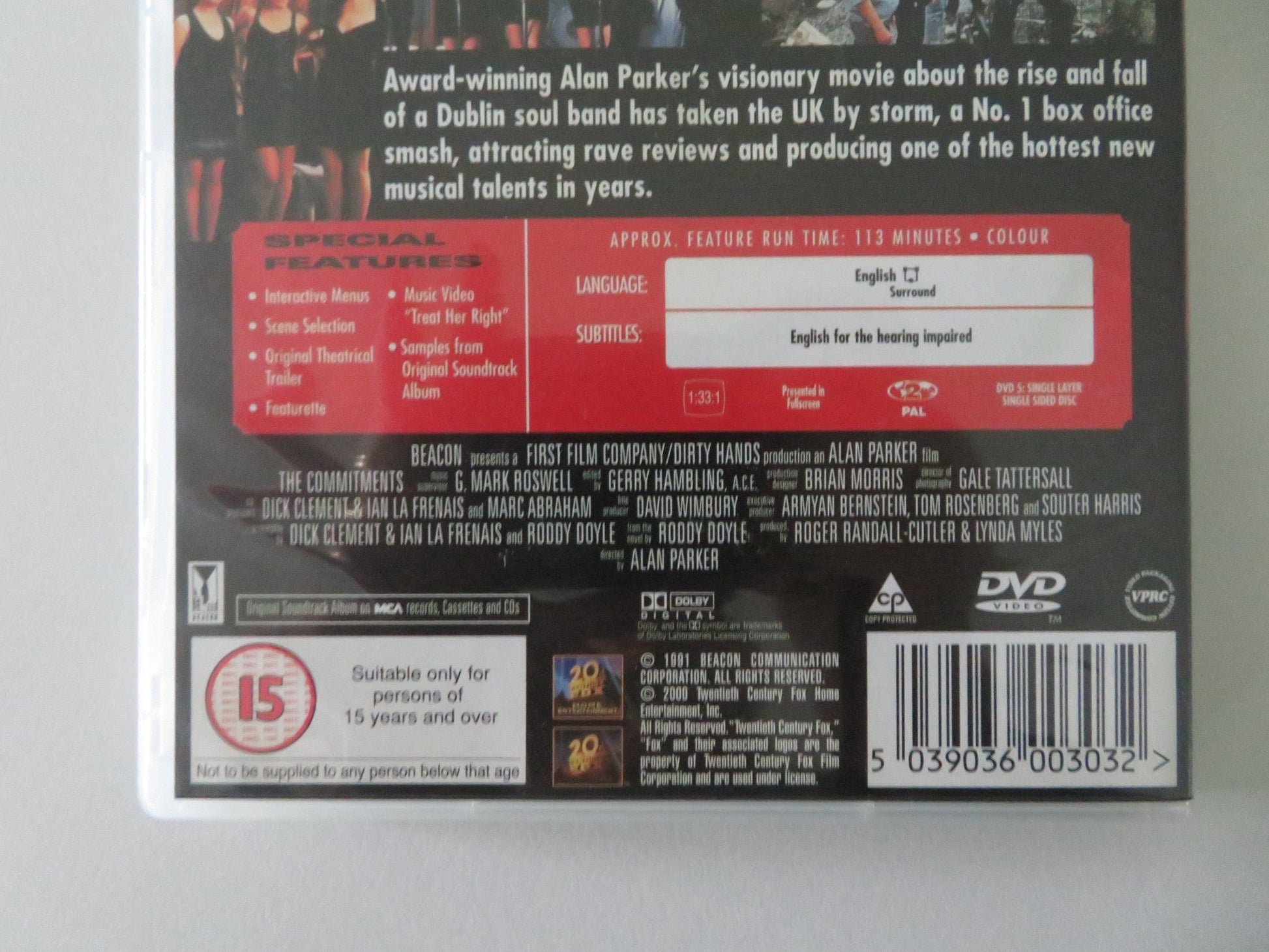THE COMMITMENTS (DVD) ROBERT ARKINS MICHAEL AHERNE 1991 REGION 2 Movie posters