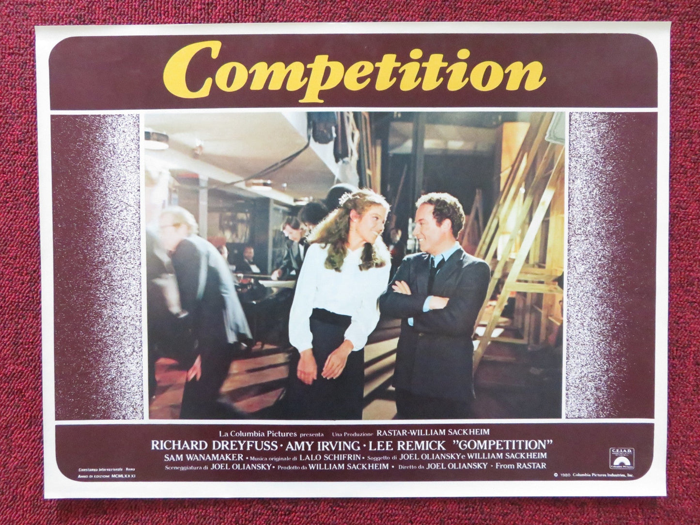 THE COMPETITION - D ITALIAN FOTOBUSTA POSTER RICHARD DREYFUSS AMY IRVING 1980 Rendezvous Cinema Movie posters