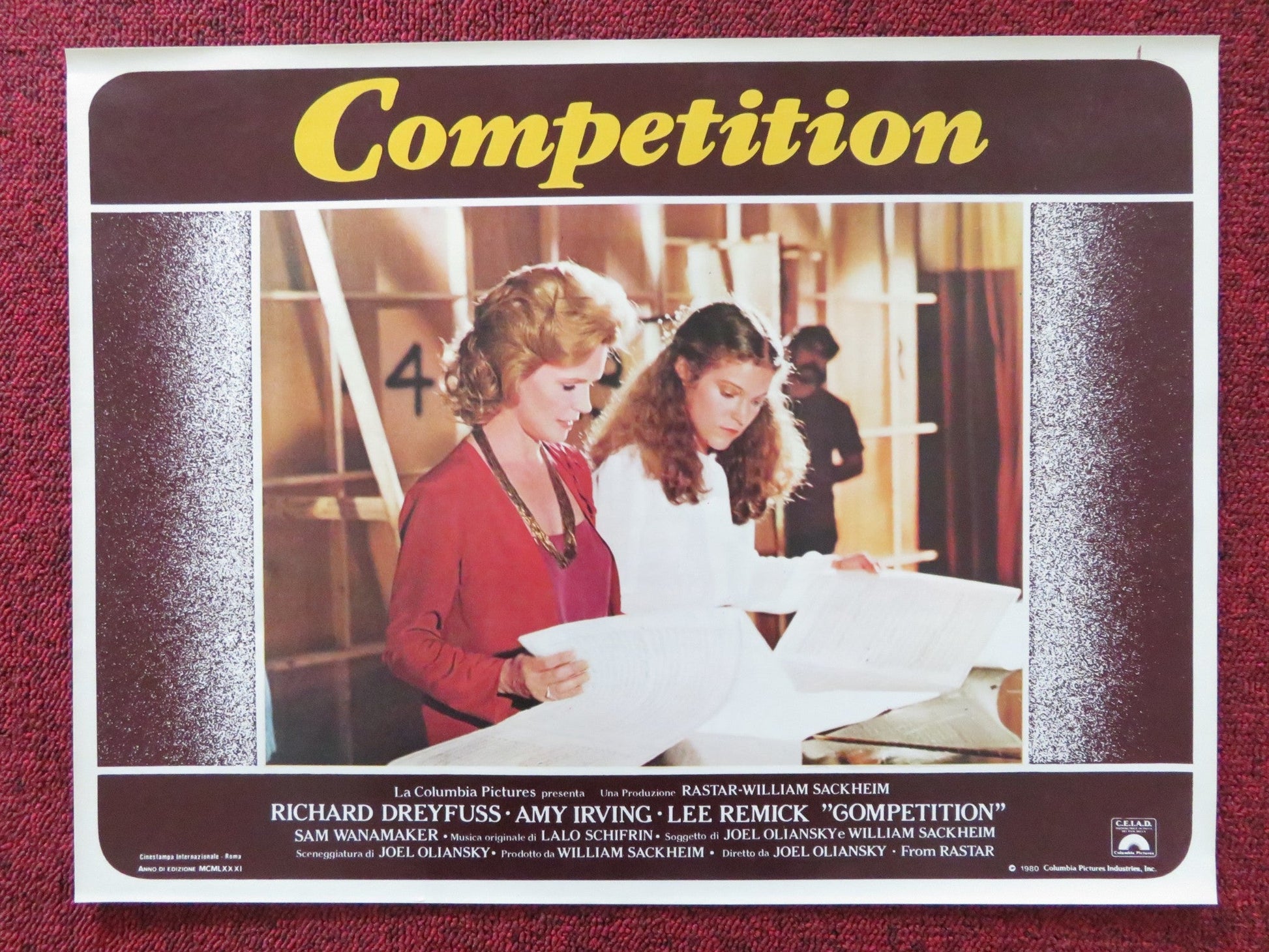 THE COMPETITION - E ITALIAN FOTOBUSTA POSTER RICHARD DREYFUSS AMY IRVING 1980 Rendezvous Cinema Movie posters