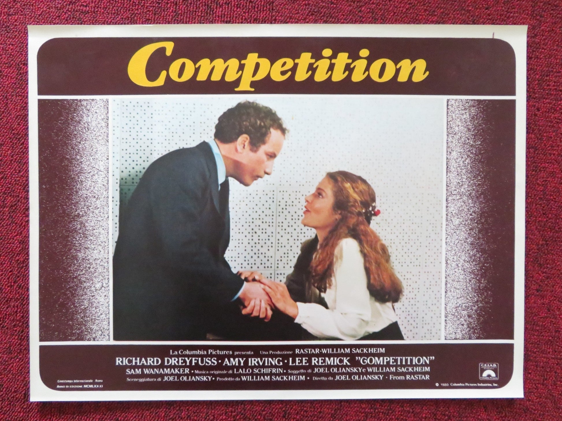 THE COMPETITION - F ITALIAN FOTOBUSTA POSTER RICHARD DREYFUSS AMY IRVING 1980 Rendezvous Cinema Movie posters